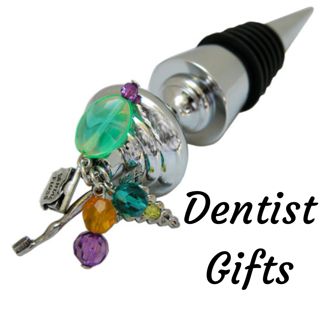 Dentist theme gifts by Classic Legacy include bottle stoppers, coasters, and custom gifts.