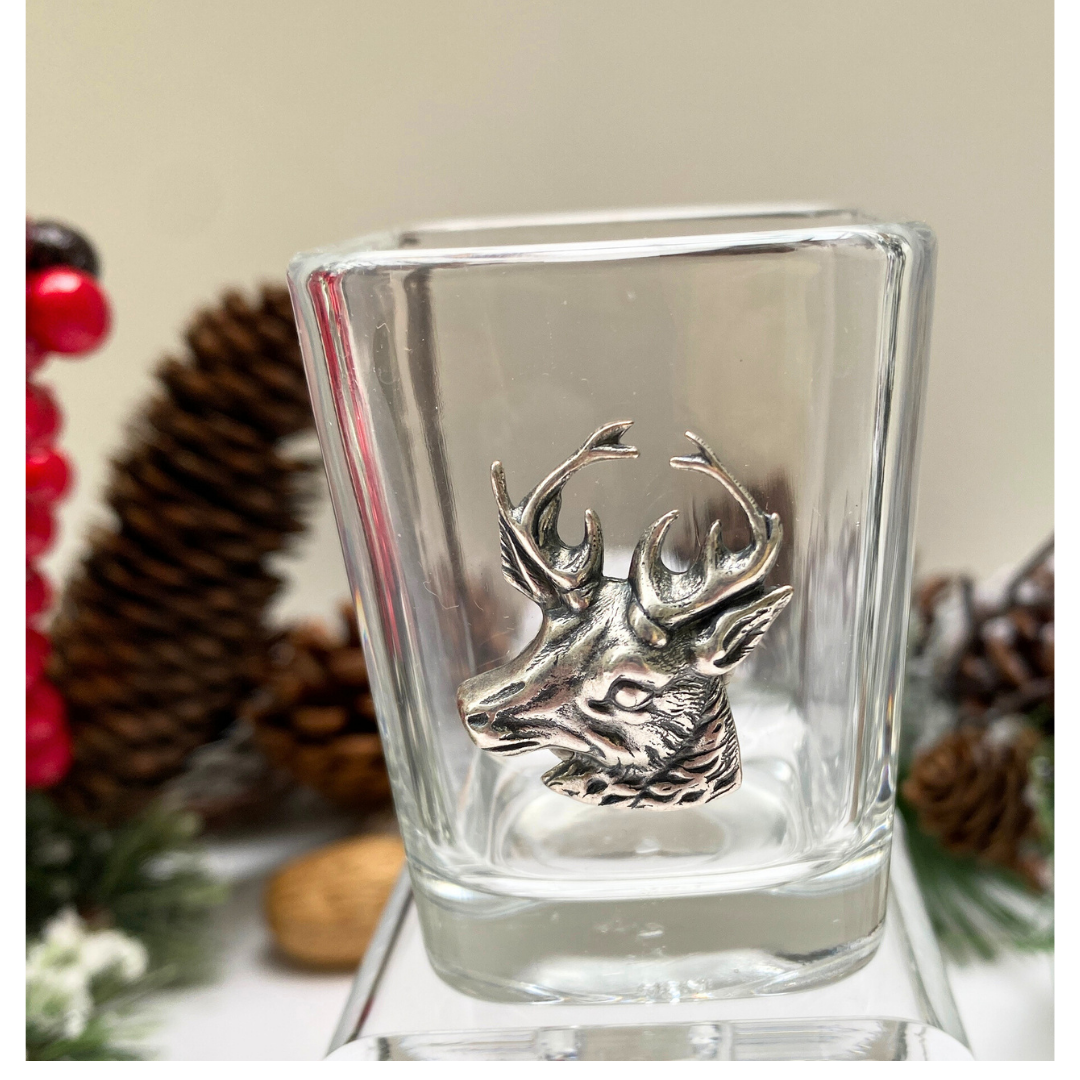 Silver Stag Deer Wine Glass