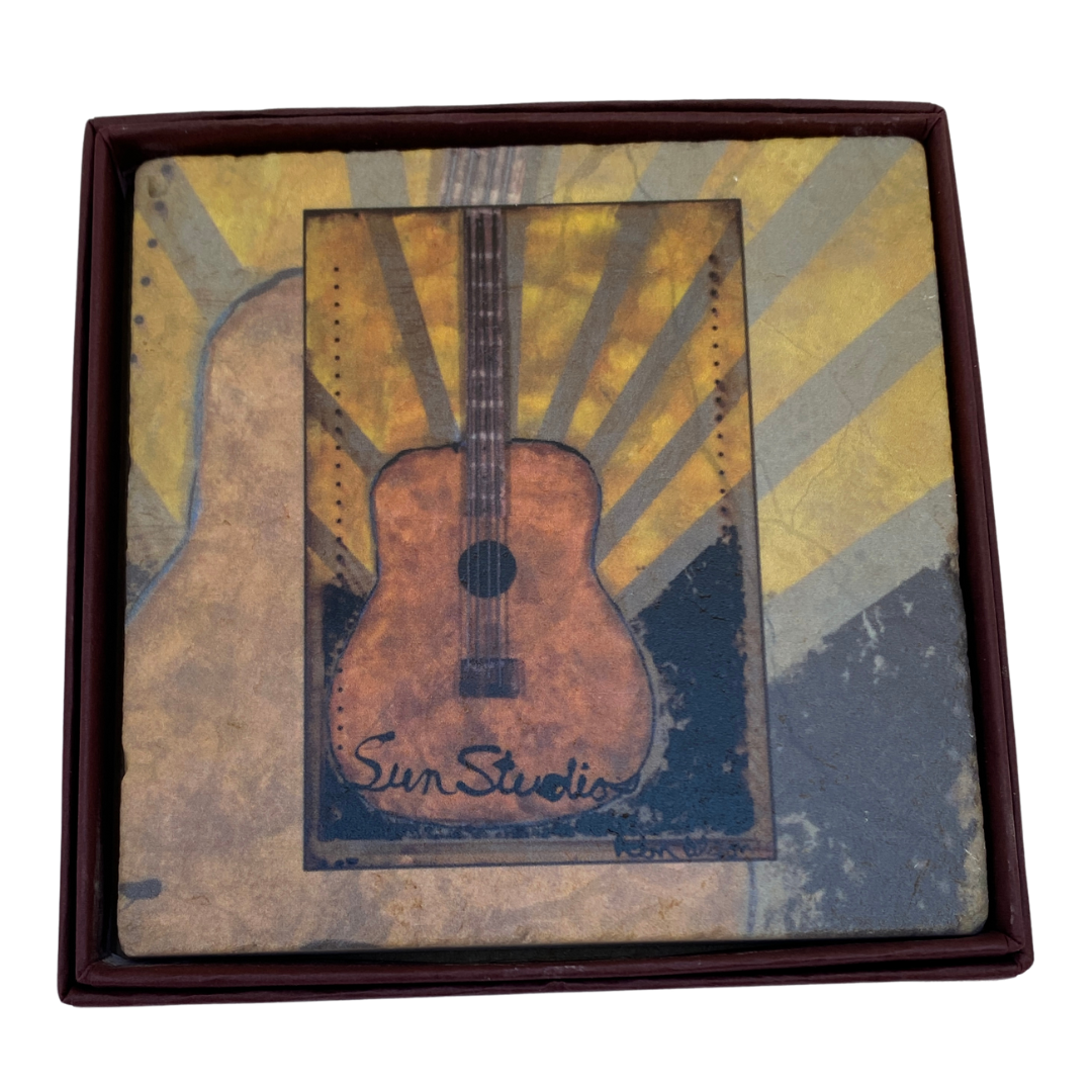 Coaster, Marble, Ron Olson Memphis, Sun Studio Guitar Art