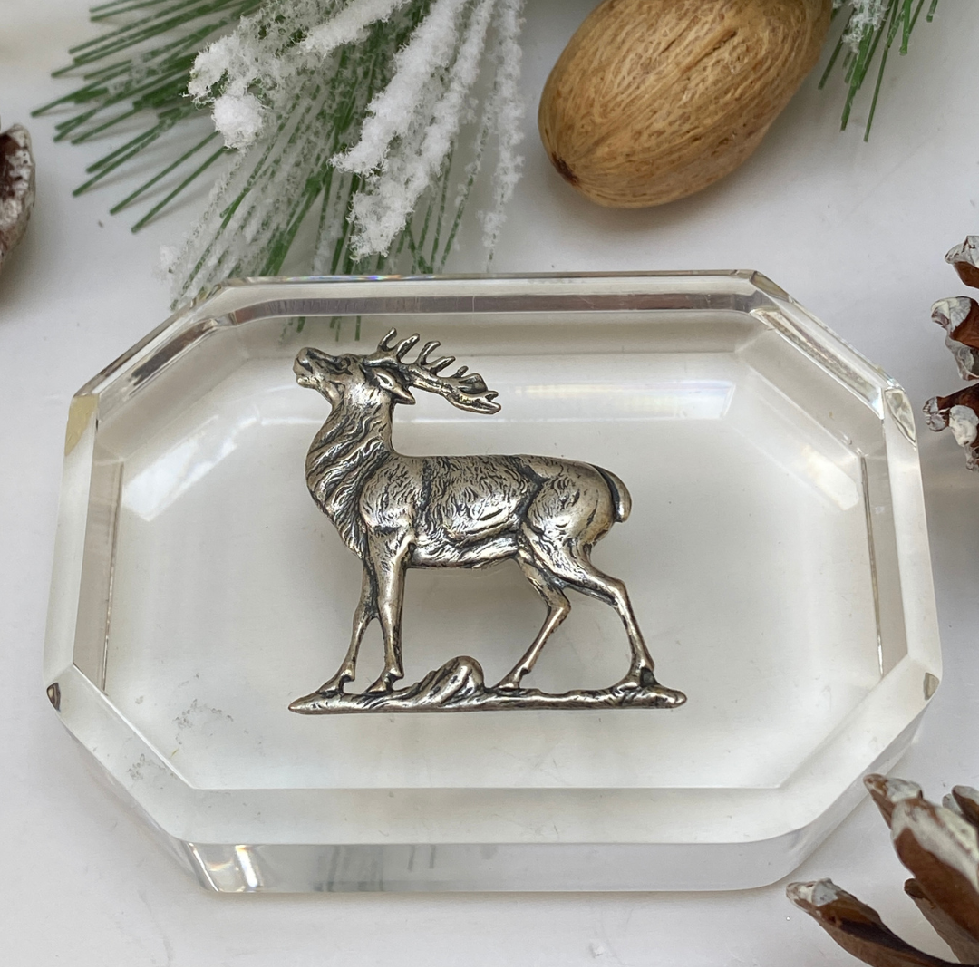 Silver Stag Deer Paperweight