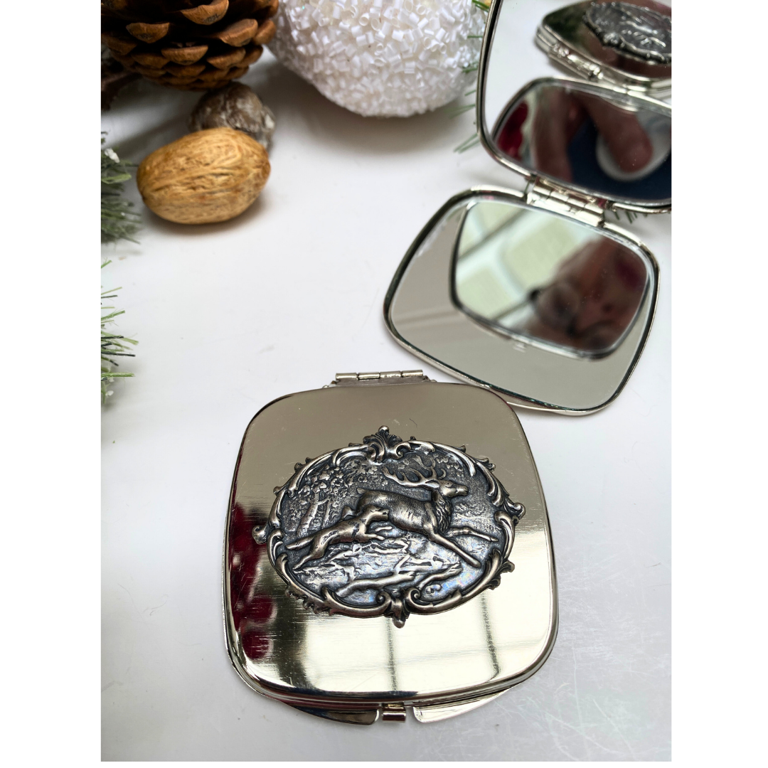 Stag Deer and Hound Purse Mirror