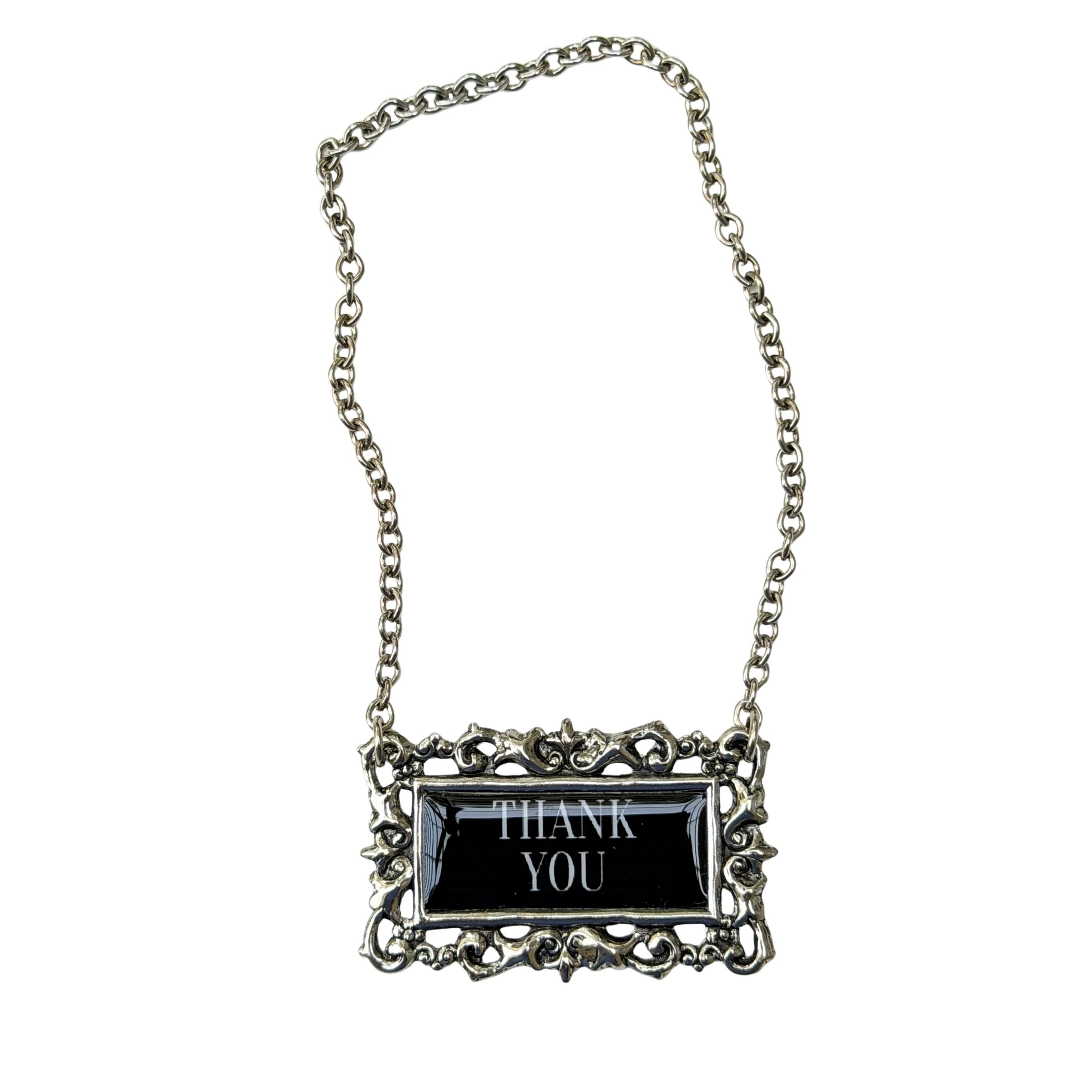 Thank-You Decanter Label | Handcrafted Silver