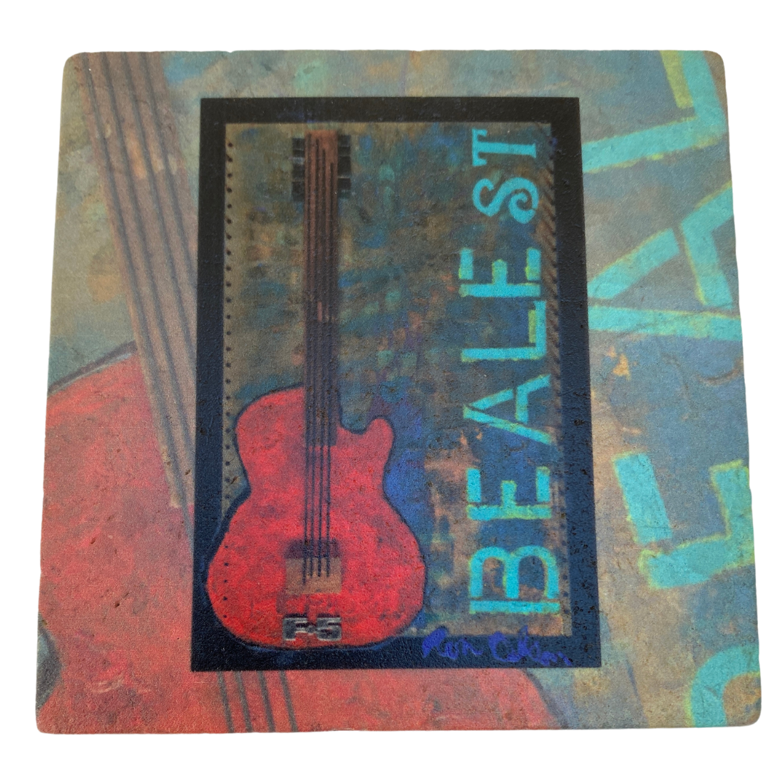 Coaster, Marble, Ron Olson art of Beale Street in Memphis