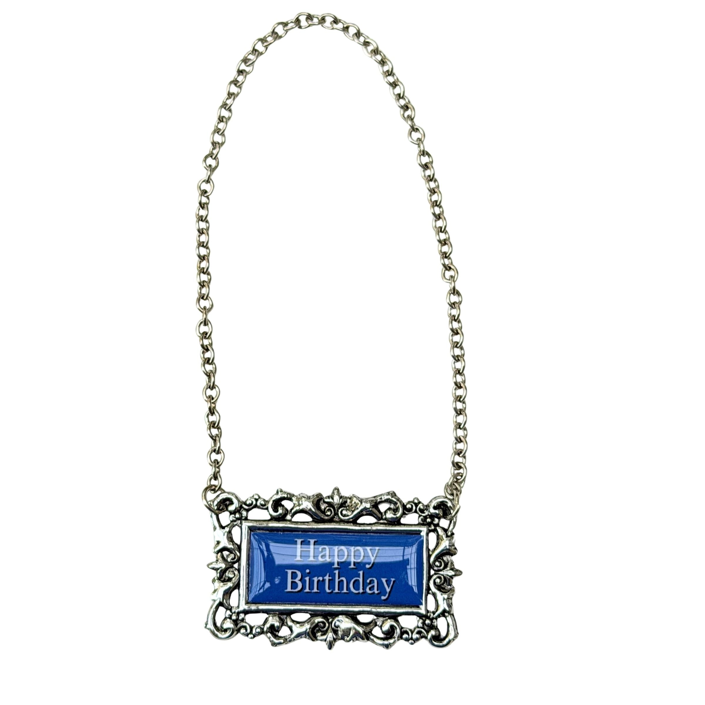 Happy Birthday Decanter Label Marker | Handcrafted Silver