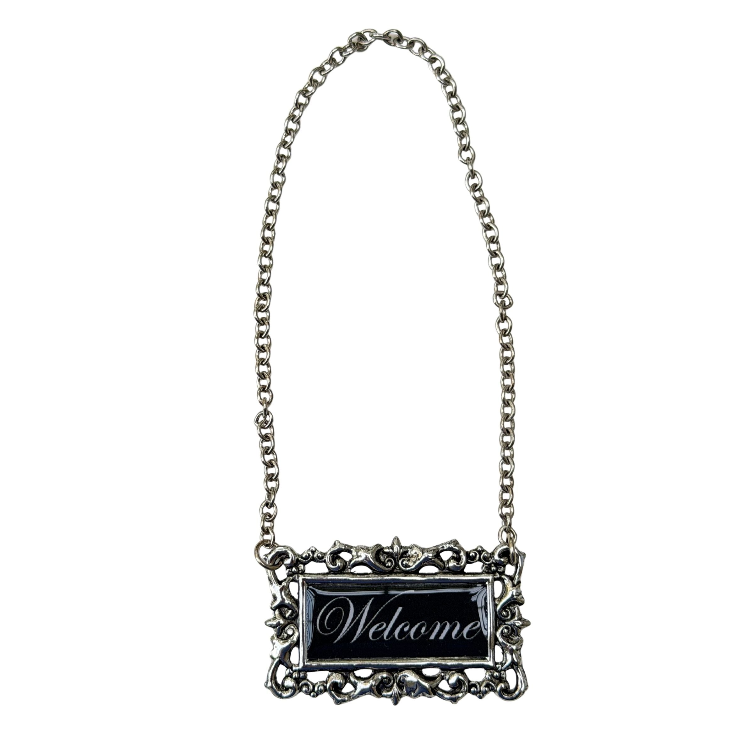 Welcome Decanter Marker Label | Handcrafted Silver