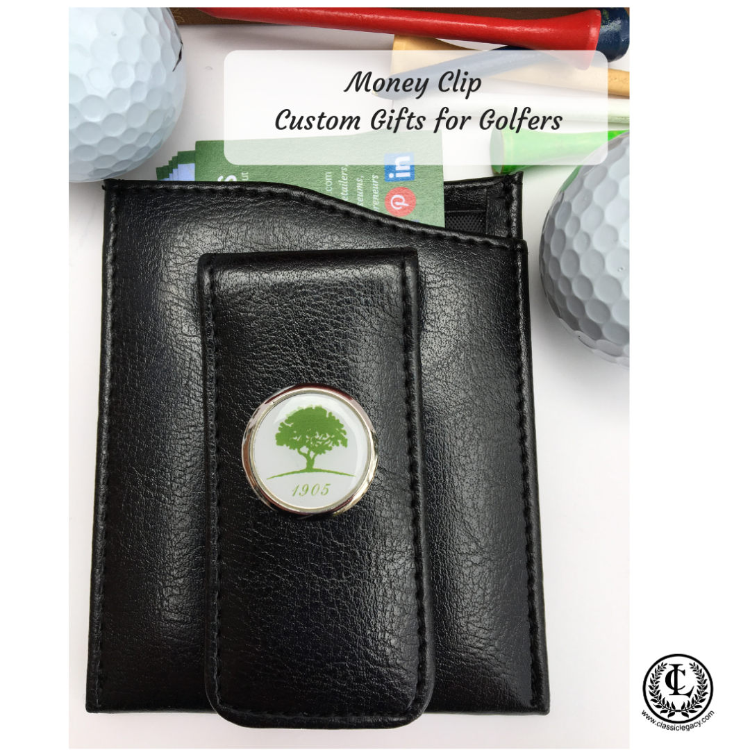 Personalized Money Clip | Black Faux Leather