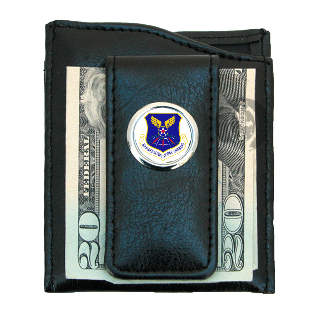 Personalized Money Clip | Black Faux Leather