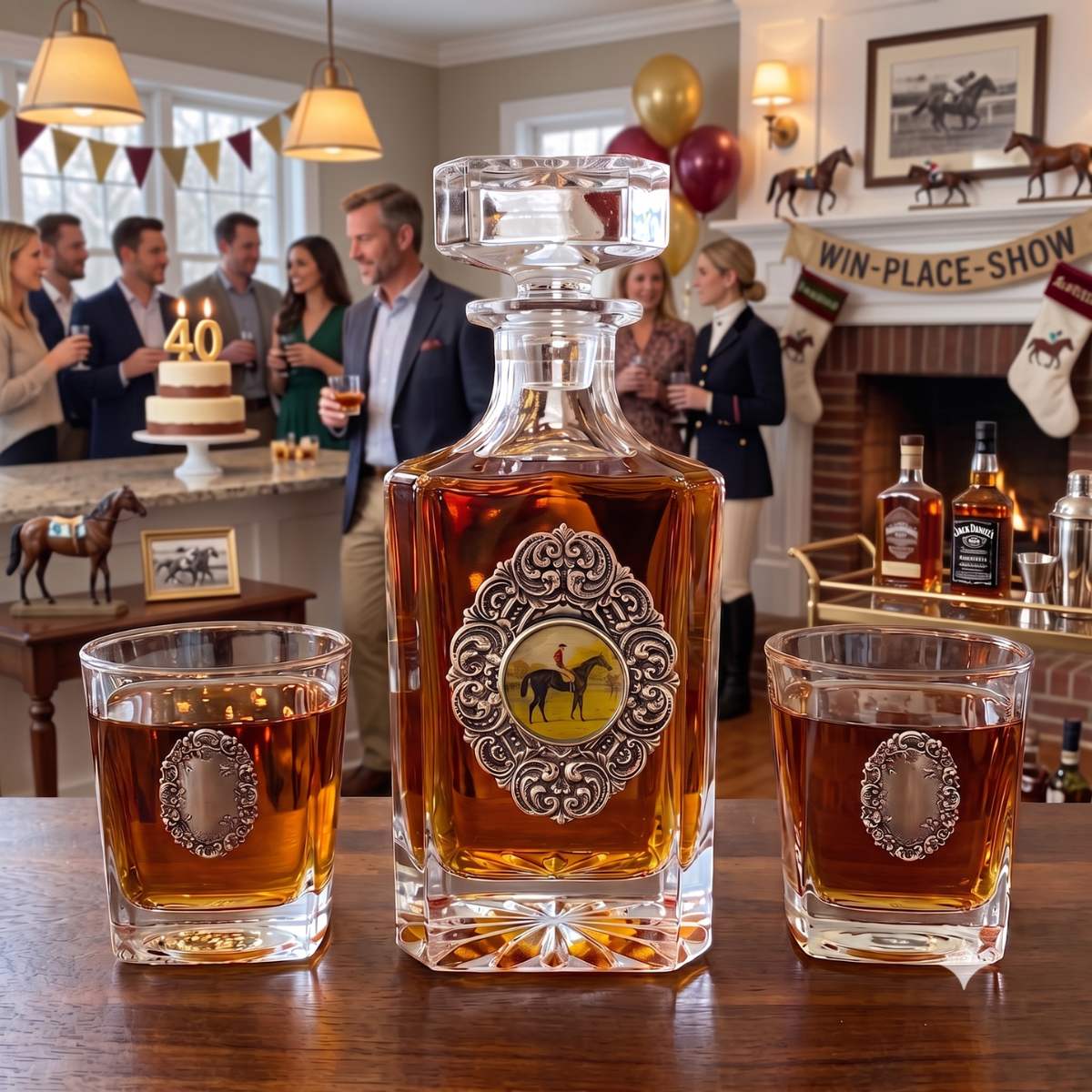 Horserace Decanter Set | Gift for Racehorse Fan