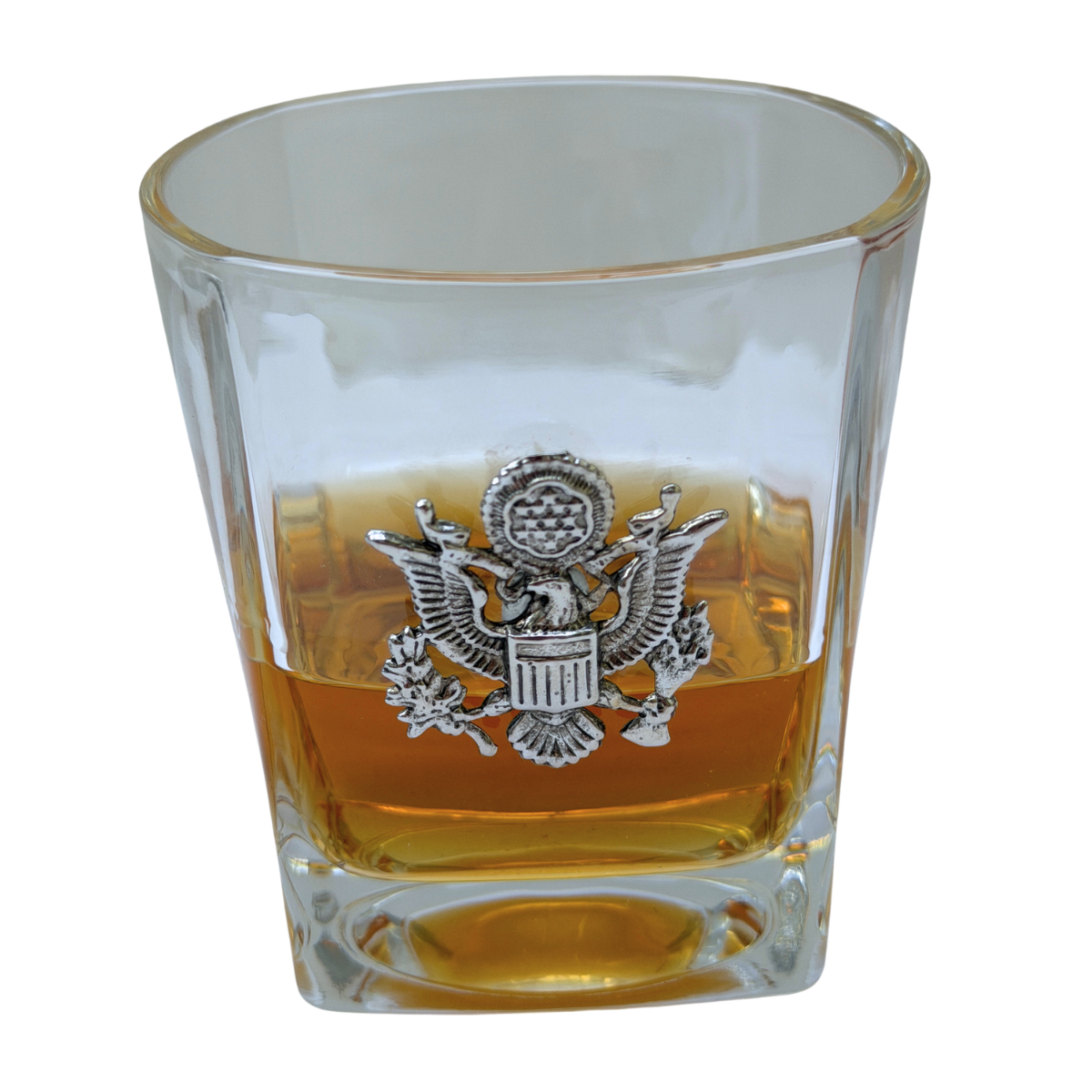 USA Silver Seal Bourbon Glass | Gift for Patriot or USA Military