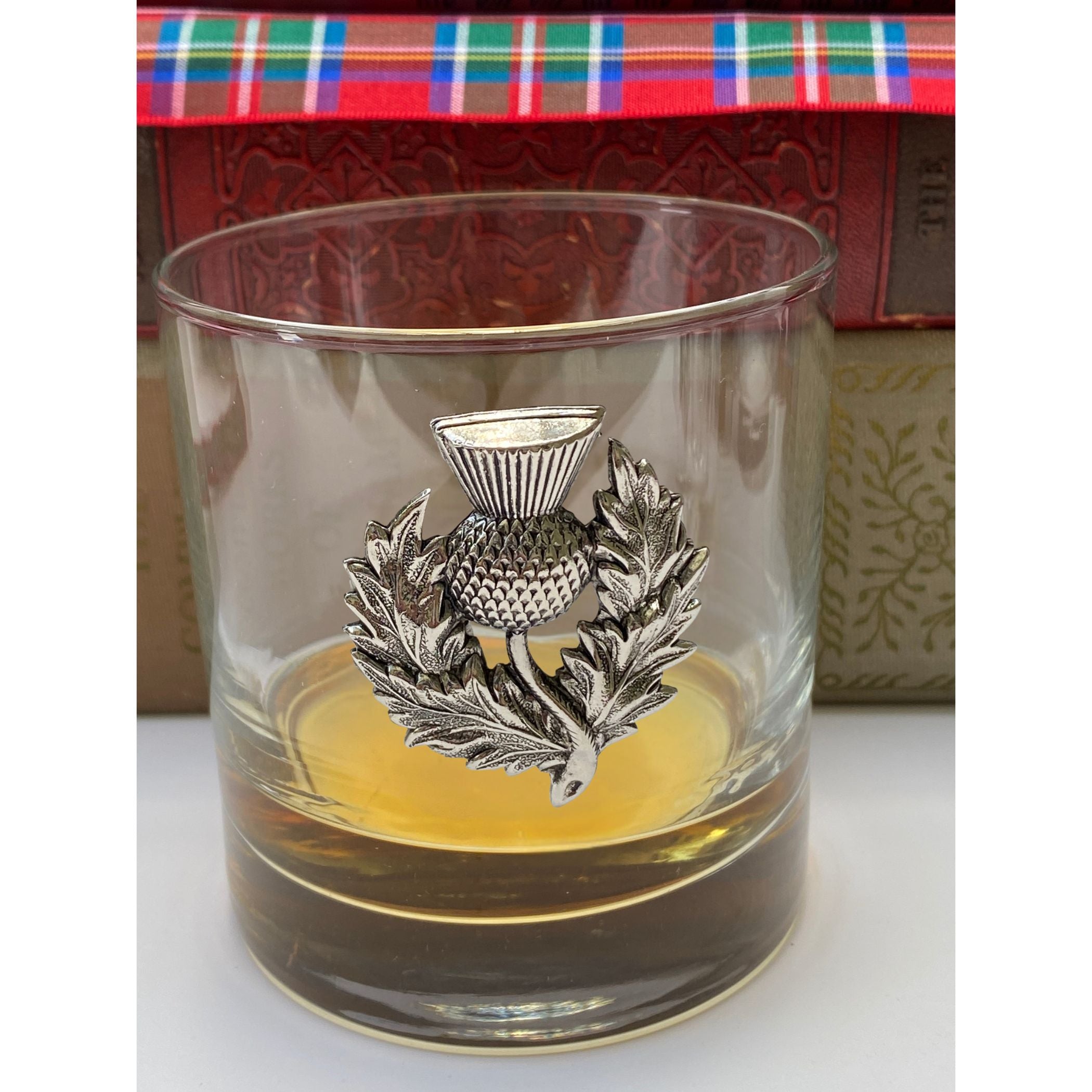 Bourbon Glass Silver Scottish Thistle | Robert Burns Night Gift