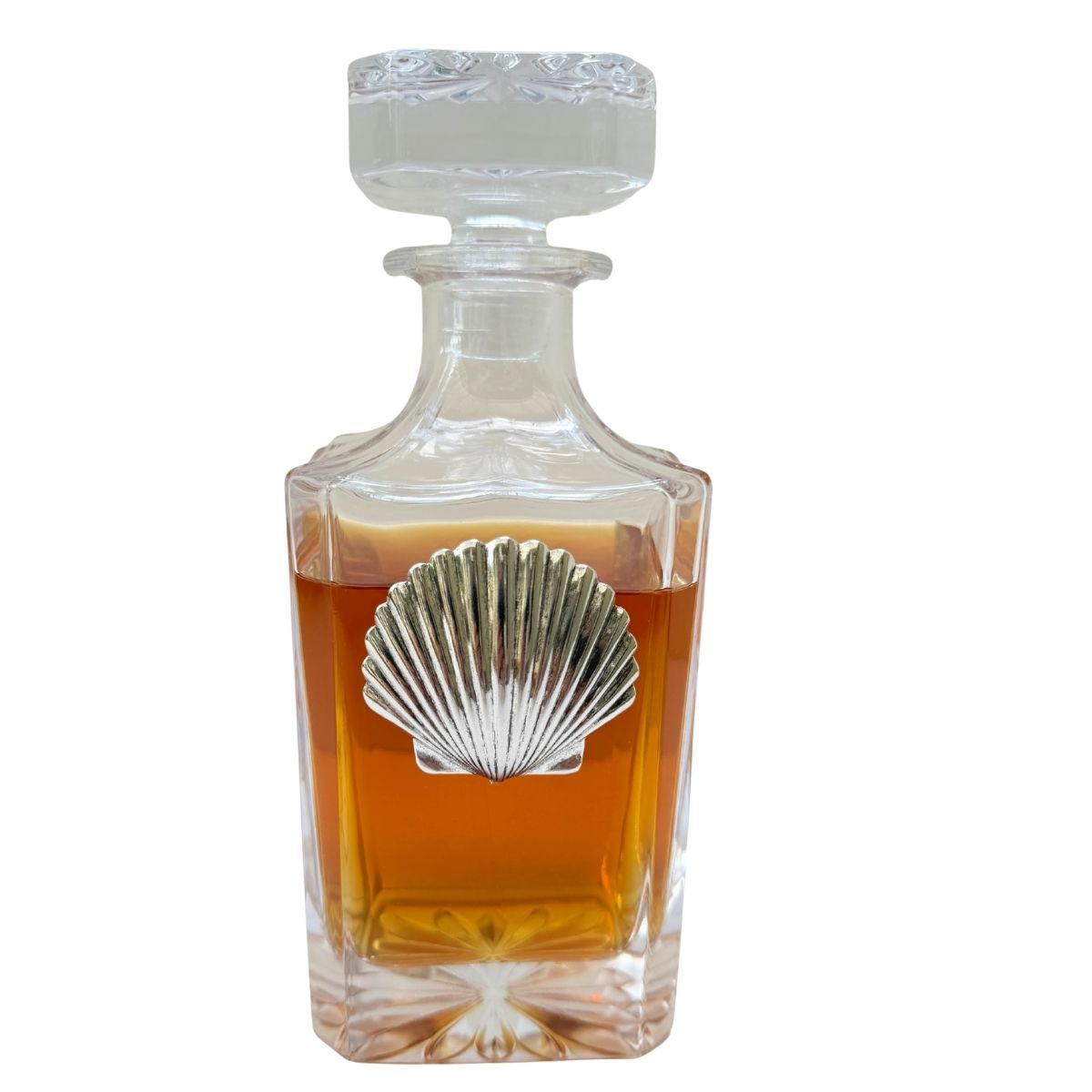 Decanter with Silver Shell | Gift for Beach Fan & Whiskey Lover