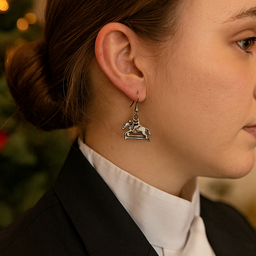 Earrings Silver Horse Jumper and Rider | Gift for Equestrian