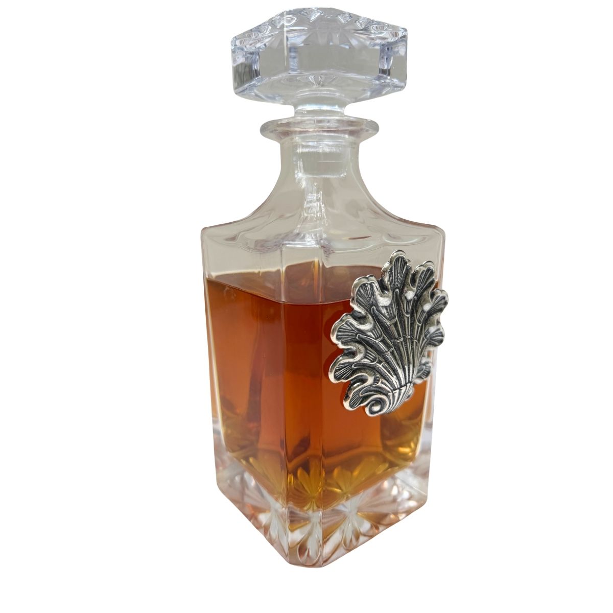 Decanter with Fancy Silver Shell | Gift for Beach Fan & Whiskey Lover