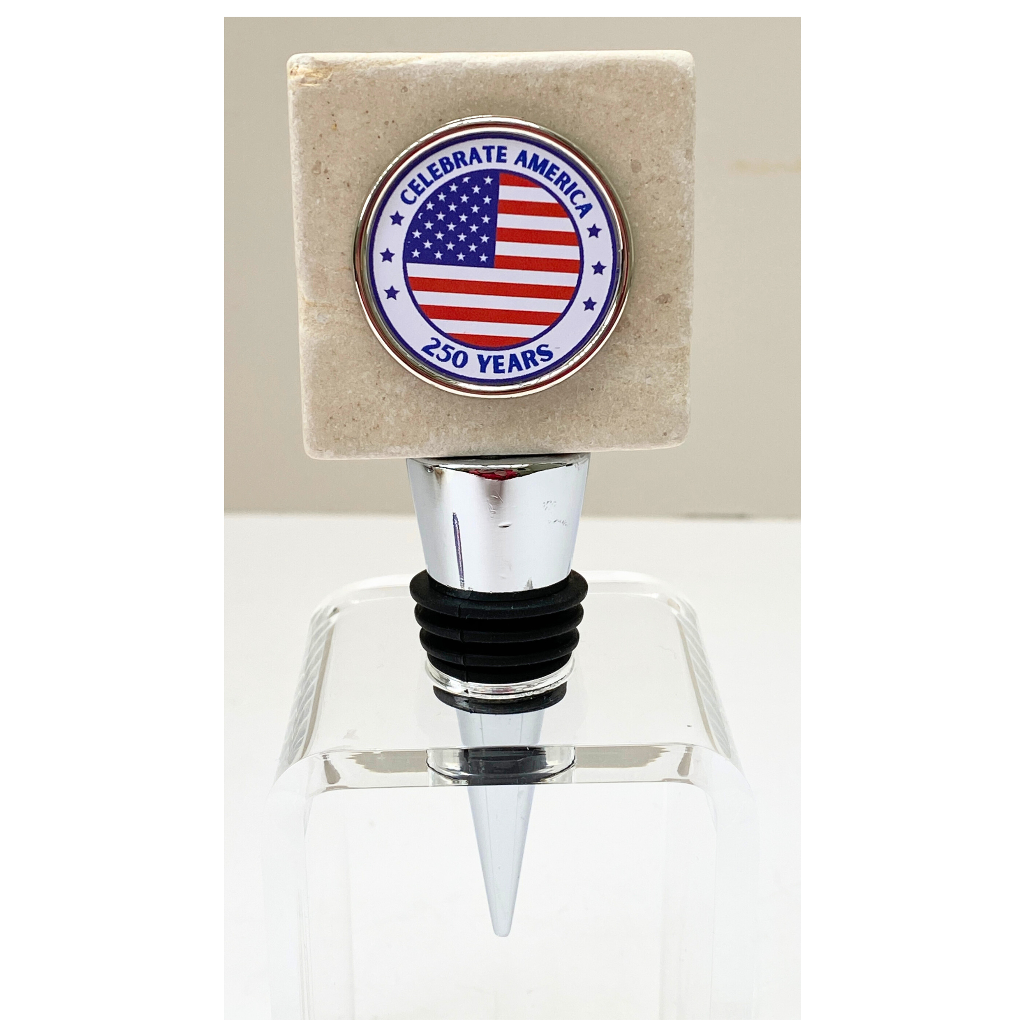 250th Anniversary of America Marble Bottle Stopper | Gift to Celebrate America 250