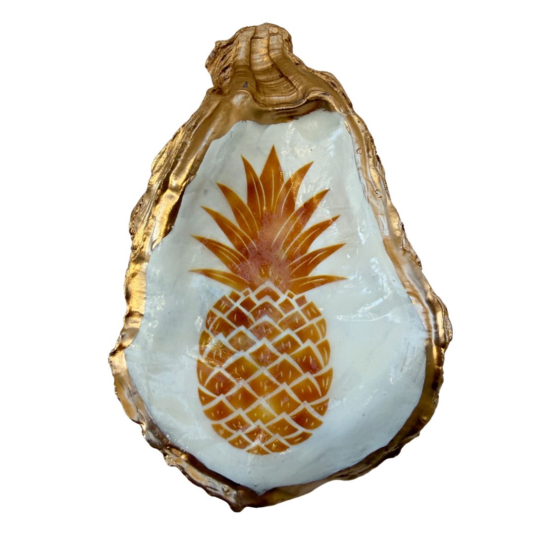 Oyster Shell Art | Pineapple | Gift for Travel to Hawaii