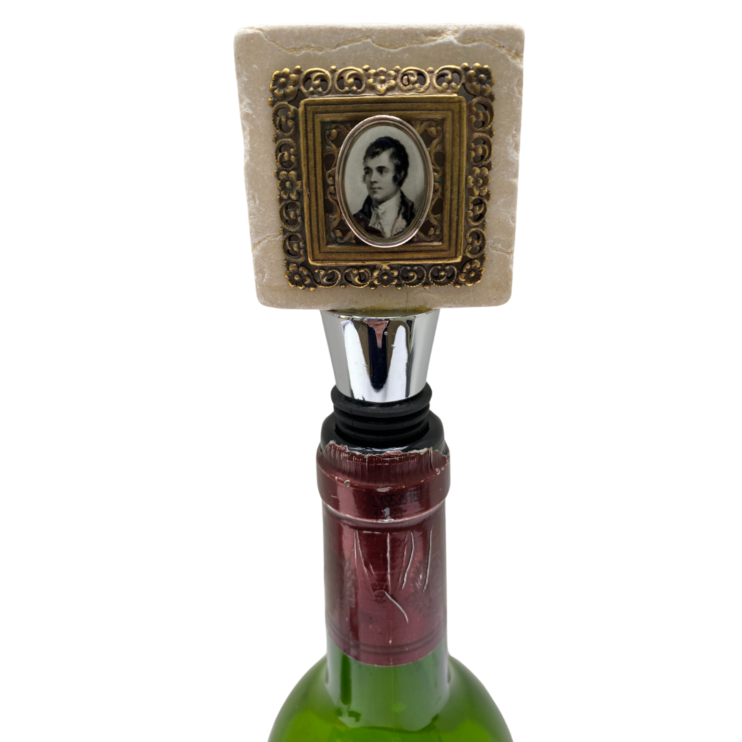 Robert Burns Wine Bottle Stopper in bottle