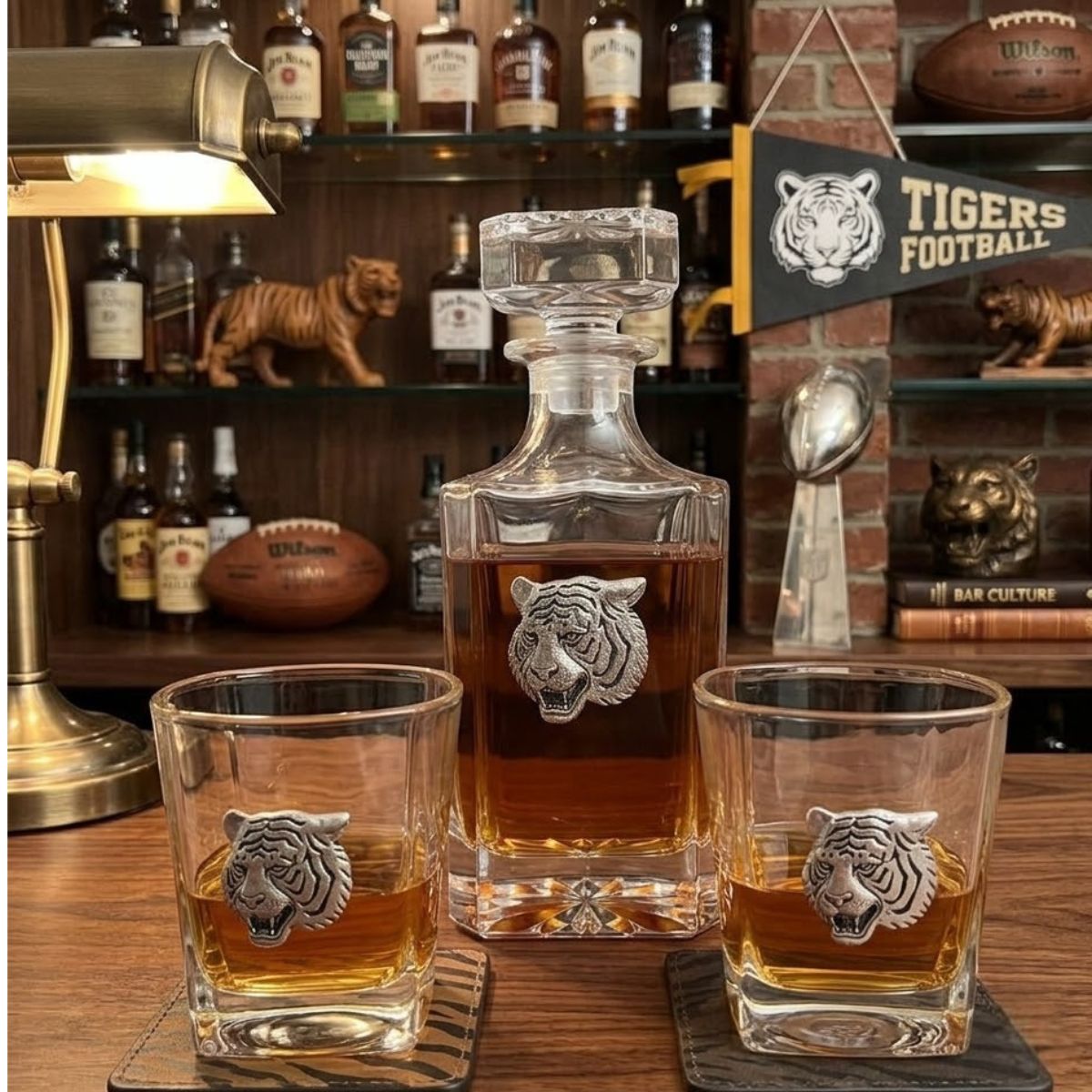 Tiger Decanter Set | Gift for Sports Fan