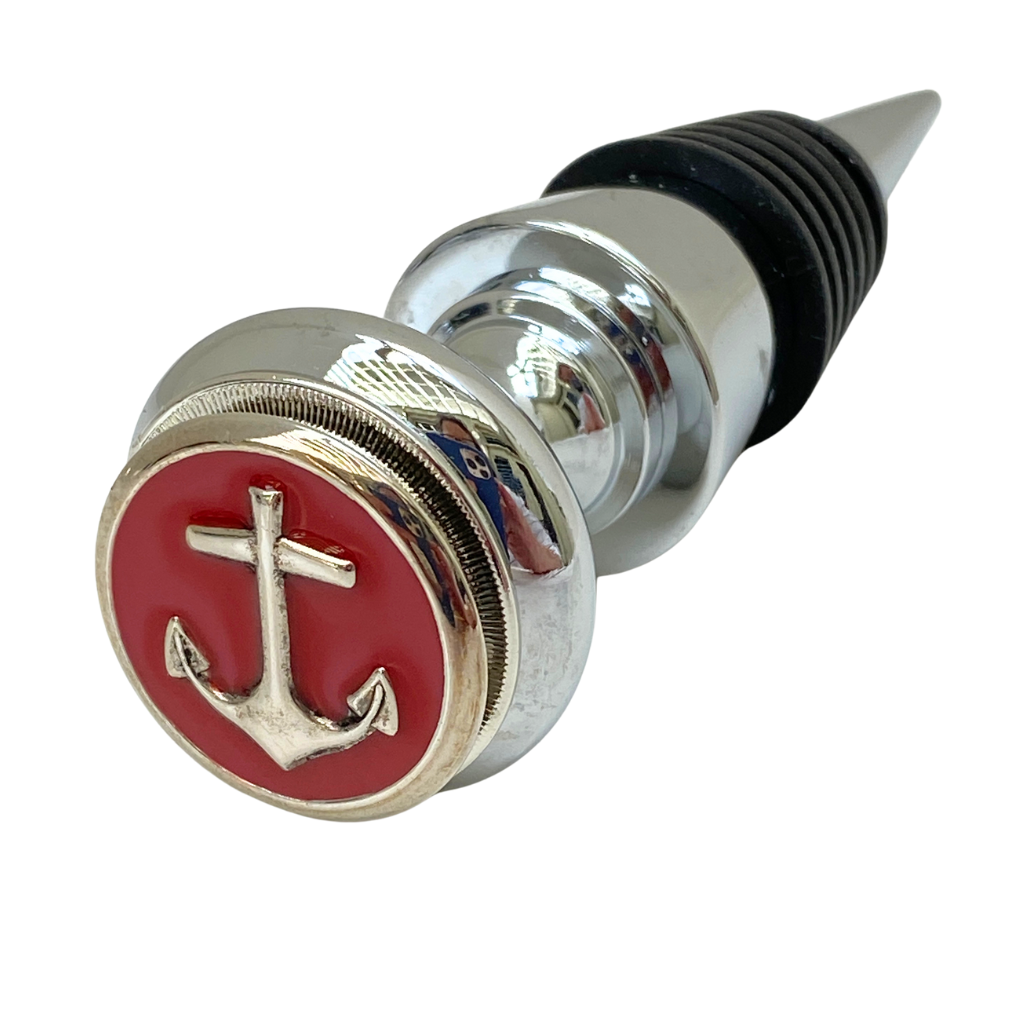 Bottle stopper with anchor design on a white background