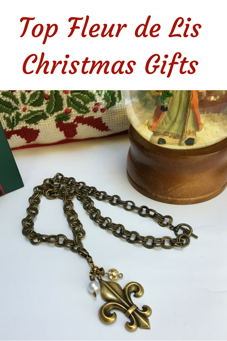 Necklace, Antique Gold, Fleur de Lis