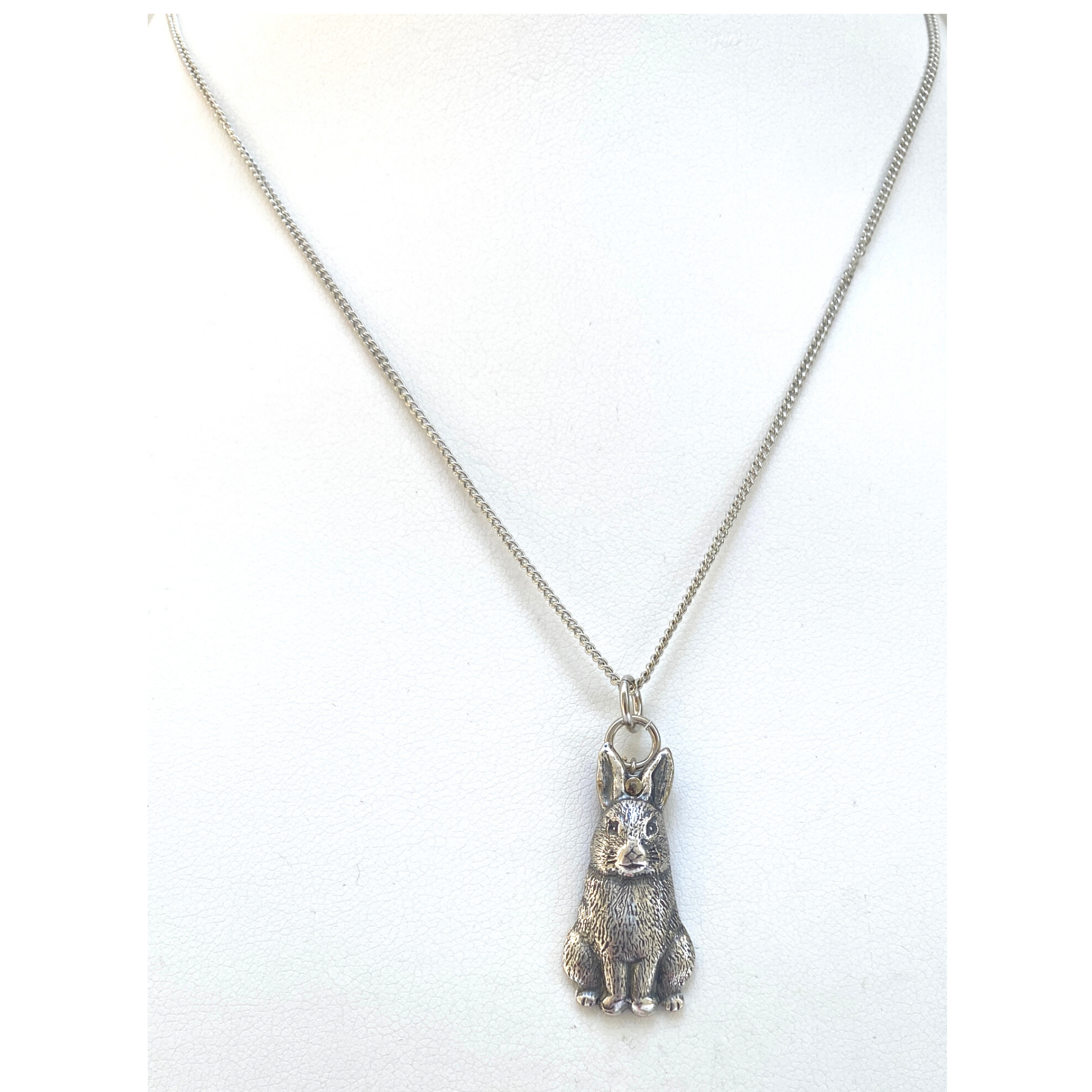 Bunny Gift, Silver Bunny Necklace, Handcrafted