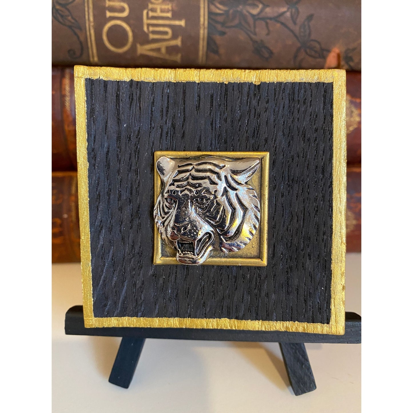 Tiger, Bourbon Barrel Wooden Art, Handcrafted Home Decor