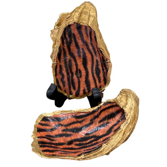Tiger Stripes Oyster Shell Art | Tiger Home Decor | Gift for Her
