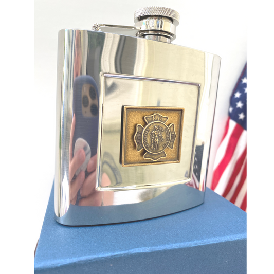 Firefighter Theme, Stainless Steel Flask