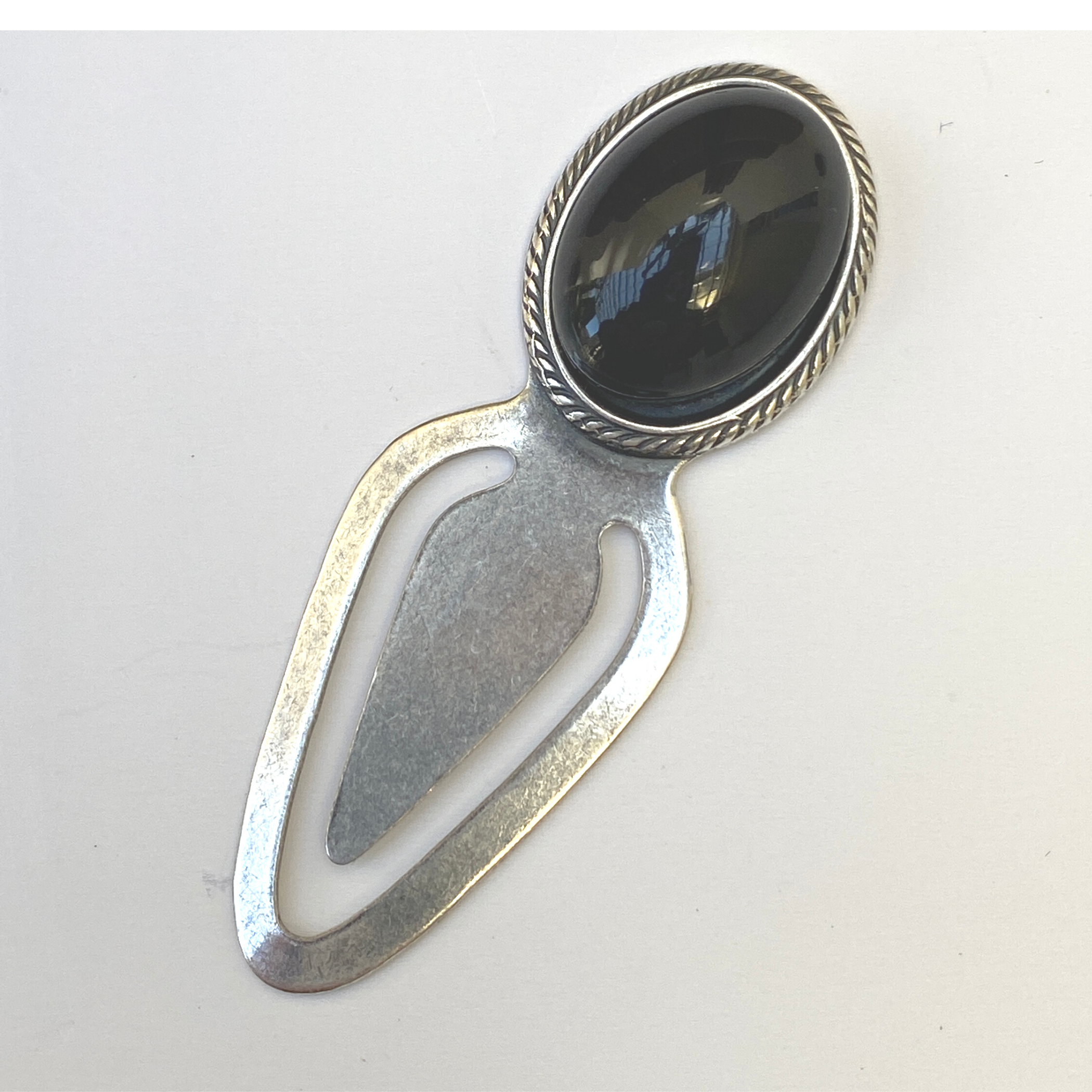 Bookmark, Silver Plate, Colorful Cabochon, Book Lover Gift