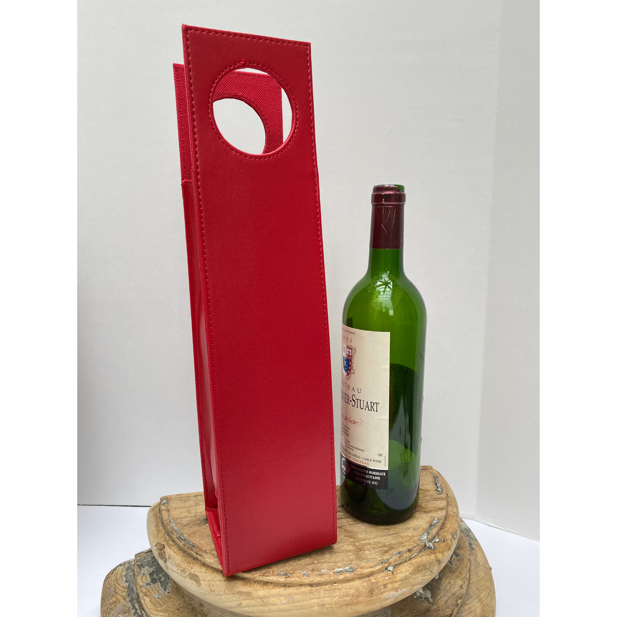 Red Beverage Carrier Black Enamel Silver Horse Head