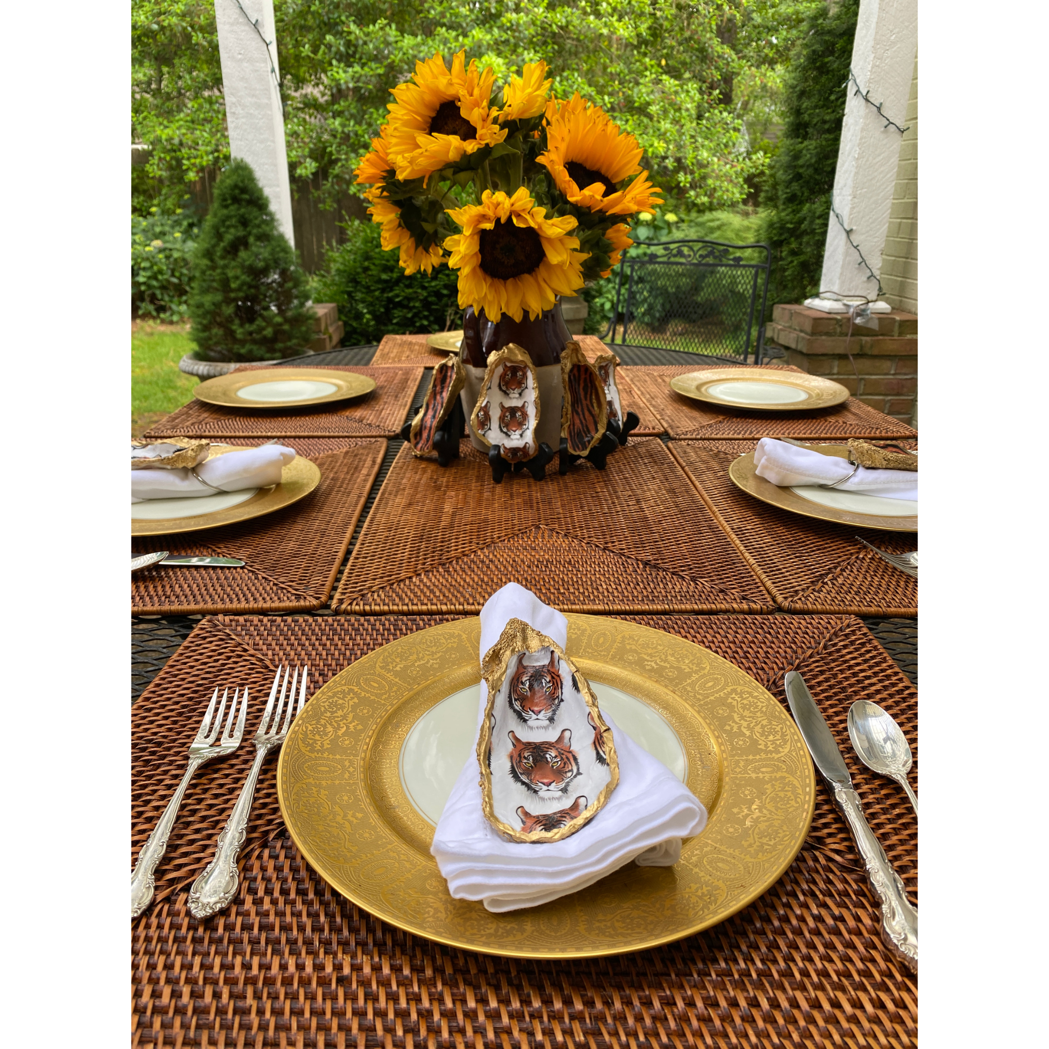Tiger Head Napkin Ring, Shell Dish, Sold Individually | Gift for Tiger Fan