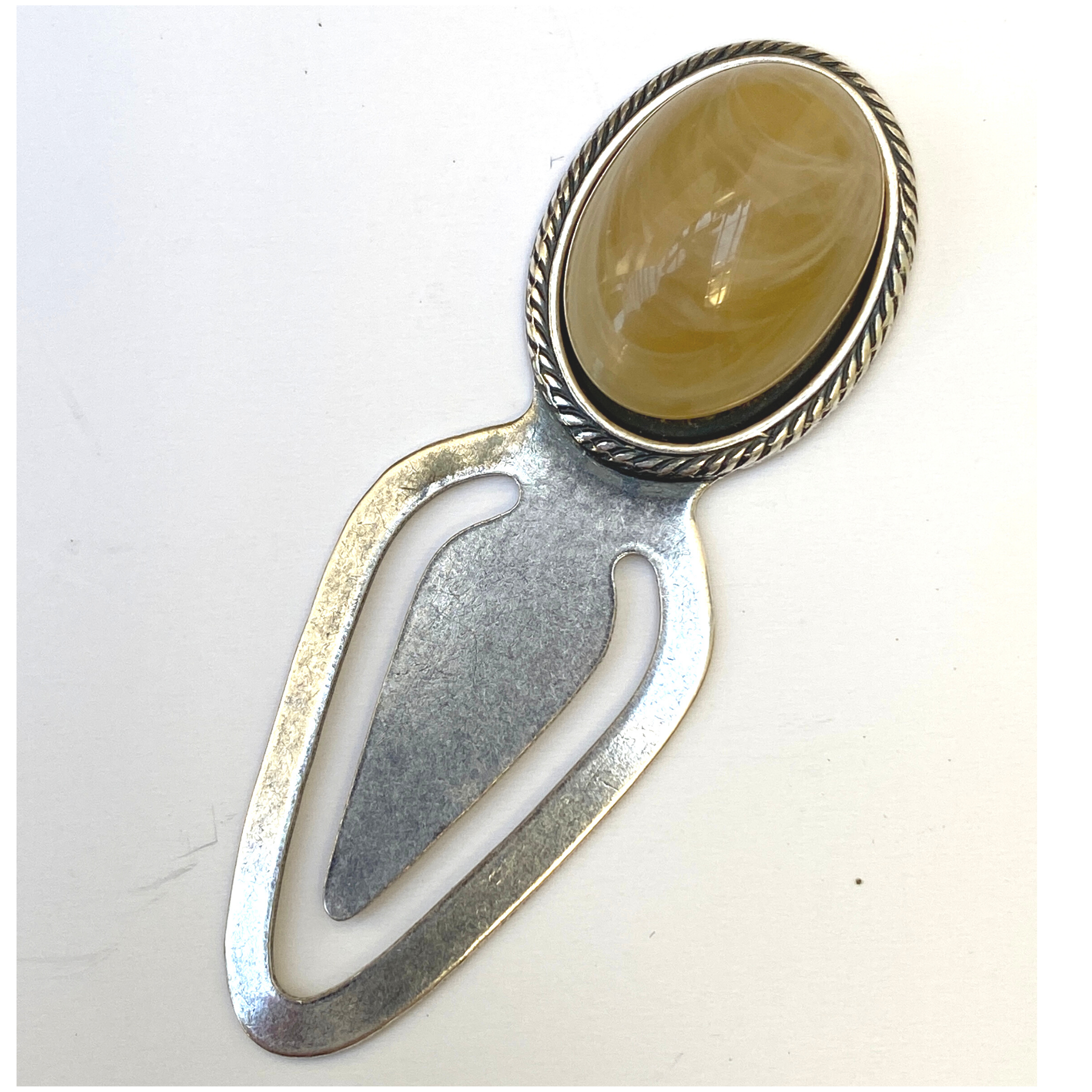 Bookmark, Silver Plate, Colorful Cabochon, Book Lover Gift