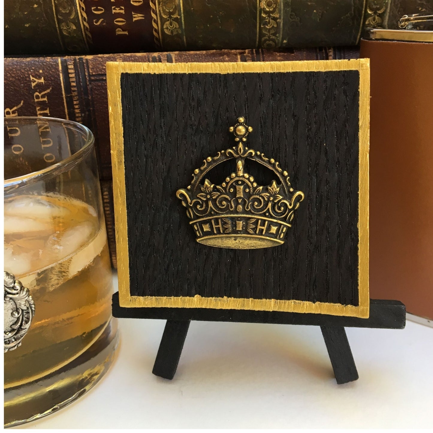 Crown, Bourbon Barrel Wooden Art, Handcrafted Home Decor