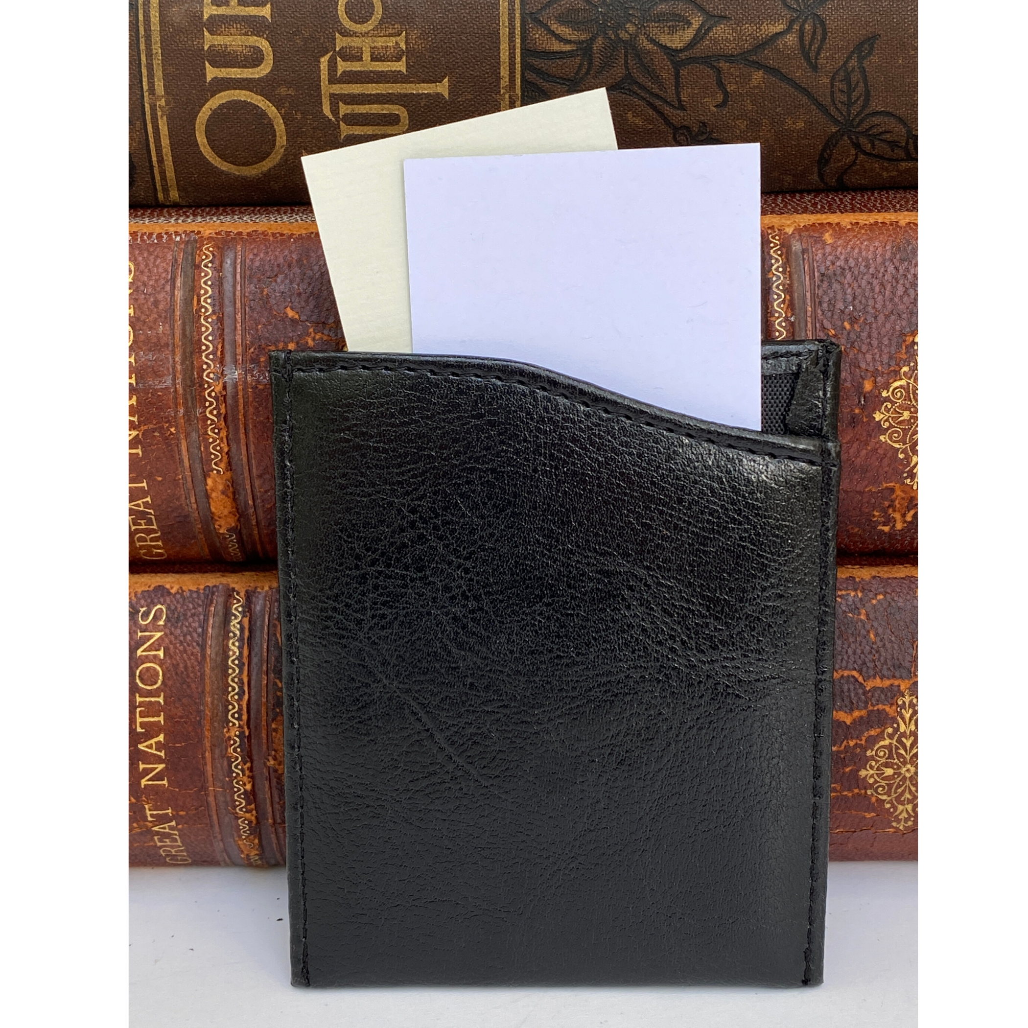 Money Clip, Cowboy Boots, Black Faux Leather, Gift for Him