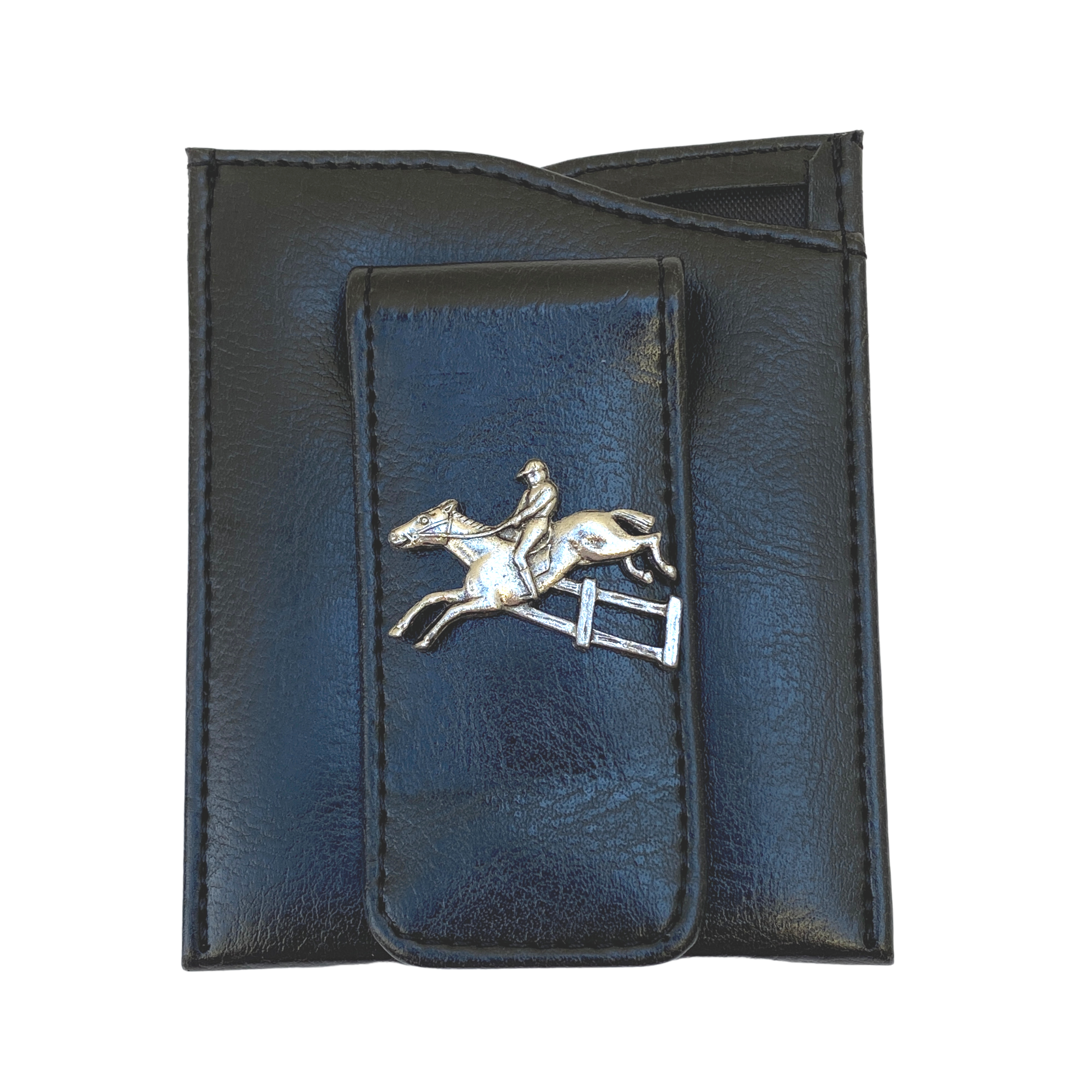 Faux Leather Hunter Jumper Equestrian Money Clip Wallet