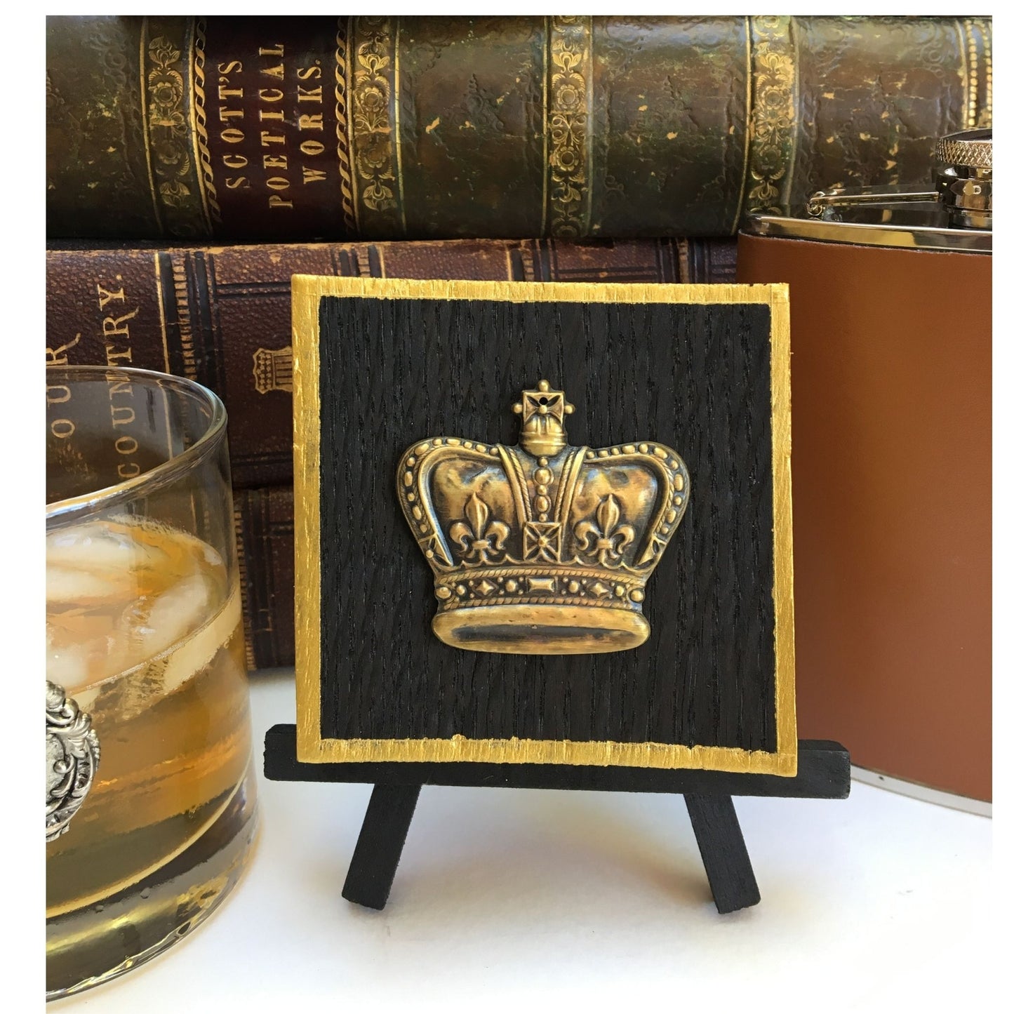 Crown, Bourbon Barrel Wooden Art, Handcrafted Home Decor