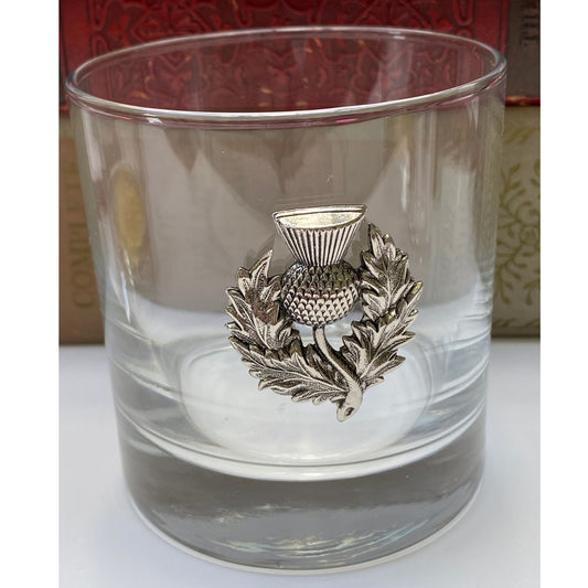 Bourbon Glass Silver Scottish Thistle | Robert Burns Night Gift