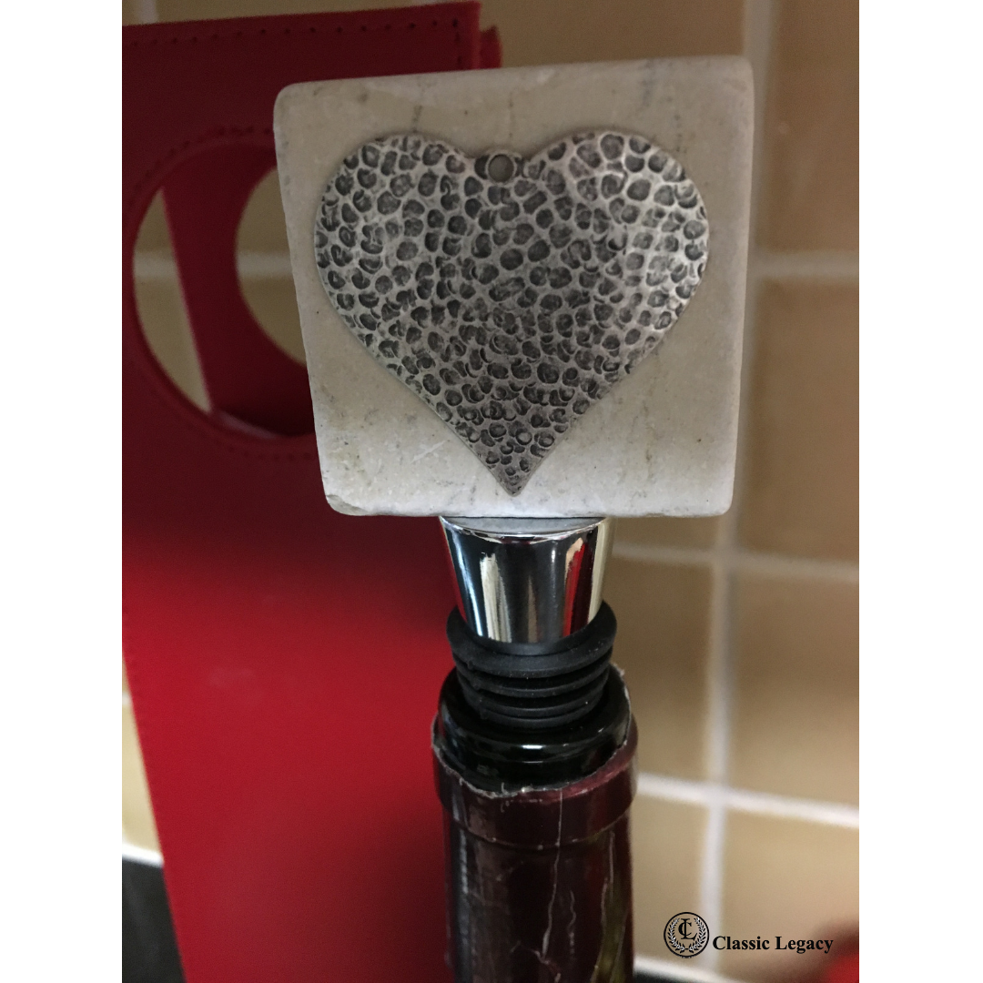 Bottle Stopper Hammered Heart