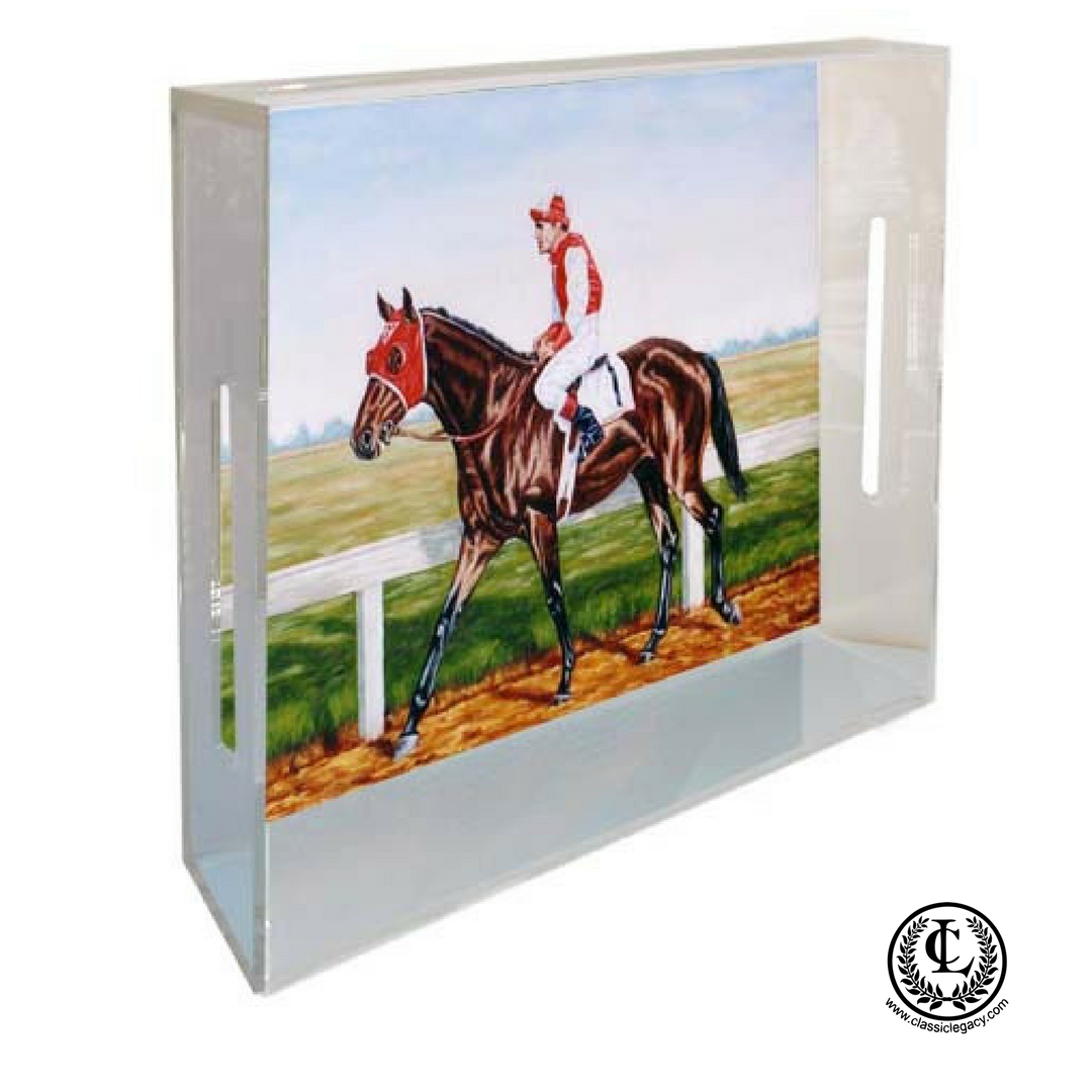 Tray Acrylic Racehorse Seabiscuit Art