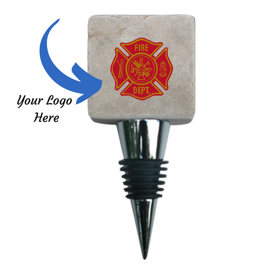 Custom Marble Bottle Stopper with Firefighter logo