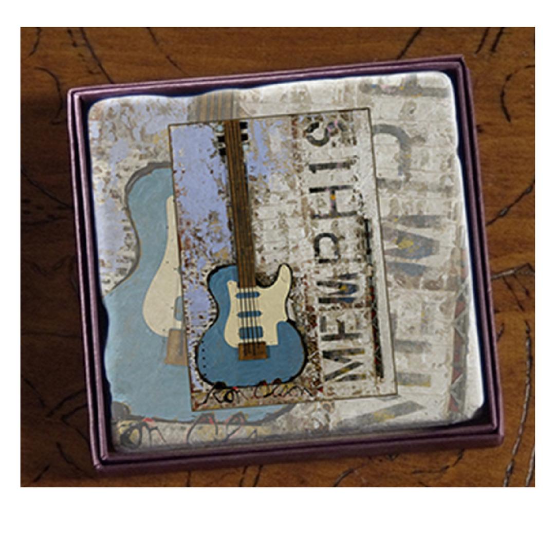 Coaster, Marble, Ron Olson Memphis, Galaxy Guitar Art