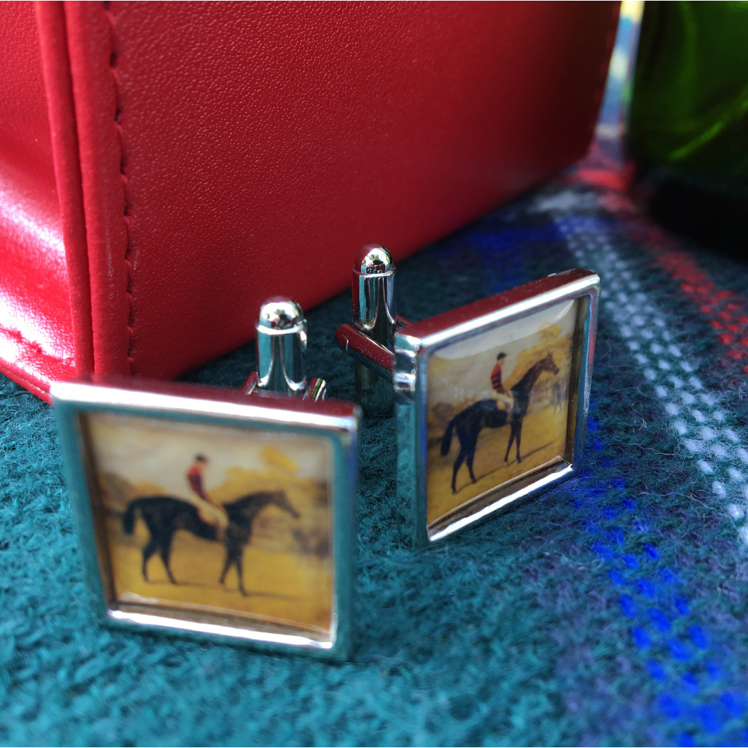 Cuff Links, Vintage Racehorse Art, Racehorse Fan Gift