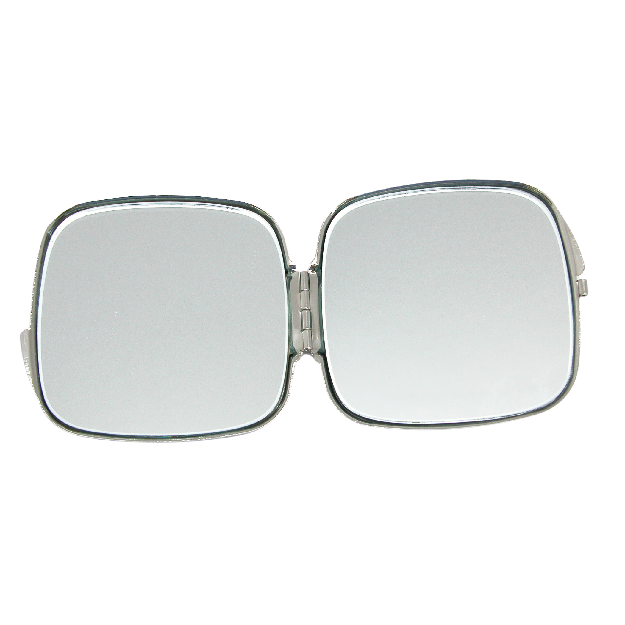 Shows the inside of the purse mirror.