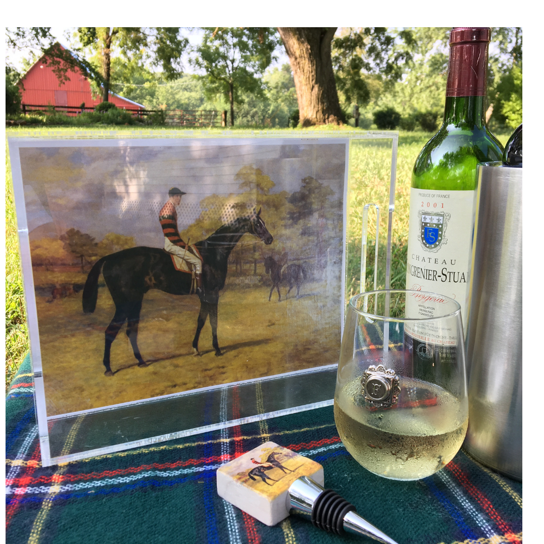 Acrylic Tray with Vintage Racehorse Art Design by Classic Legacy