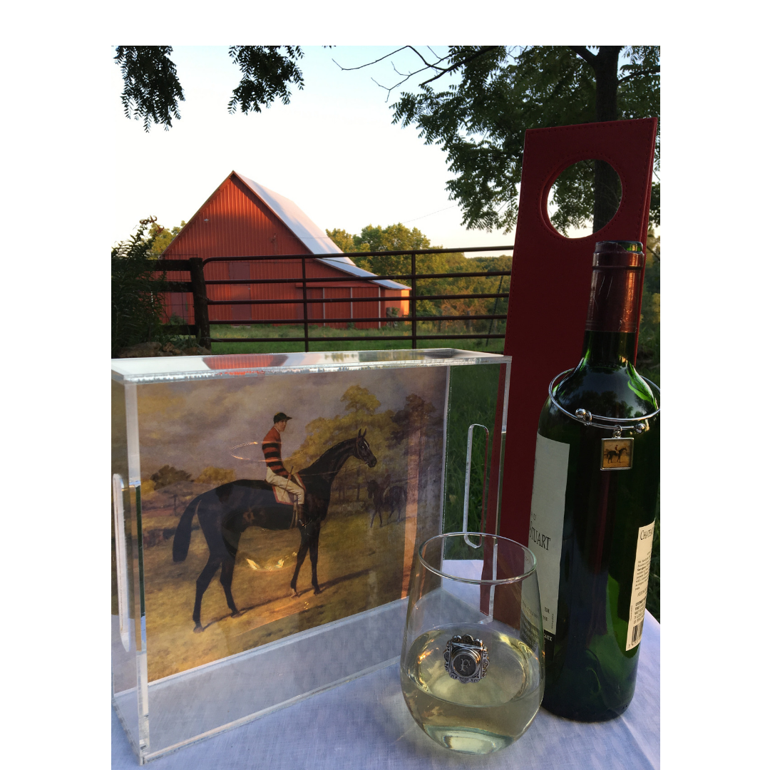 Acrylic Tray with Vintage Racehorse Art Design by Classic Legacy
