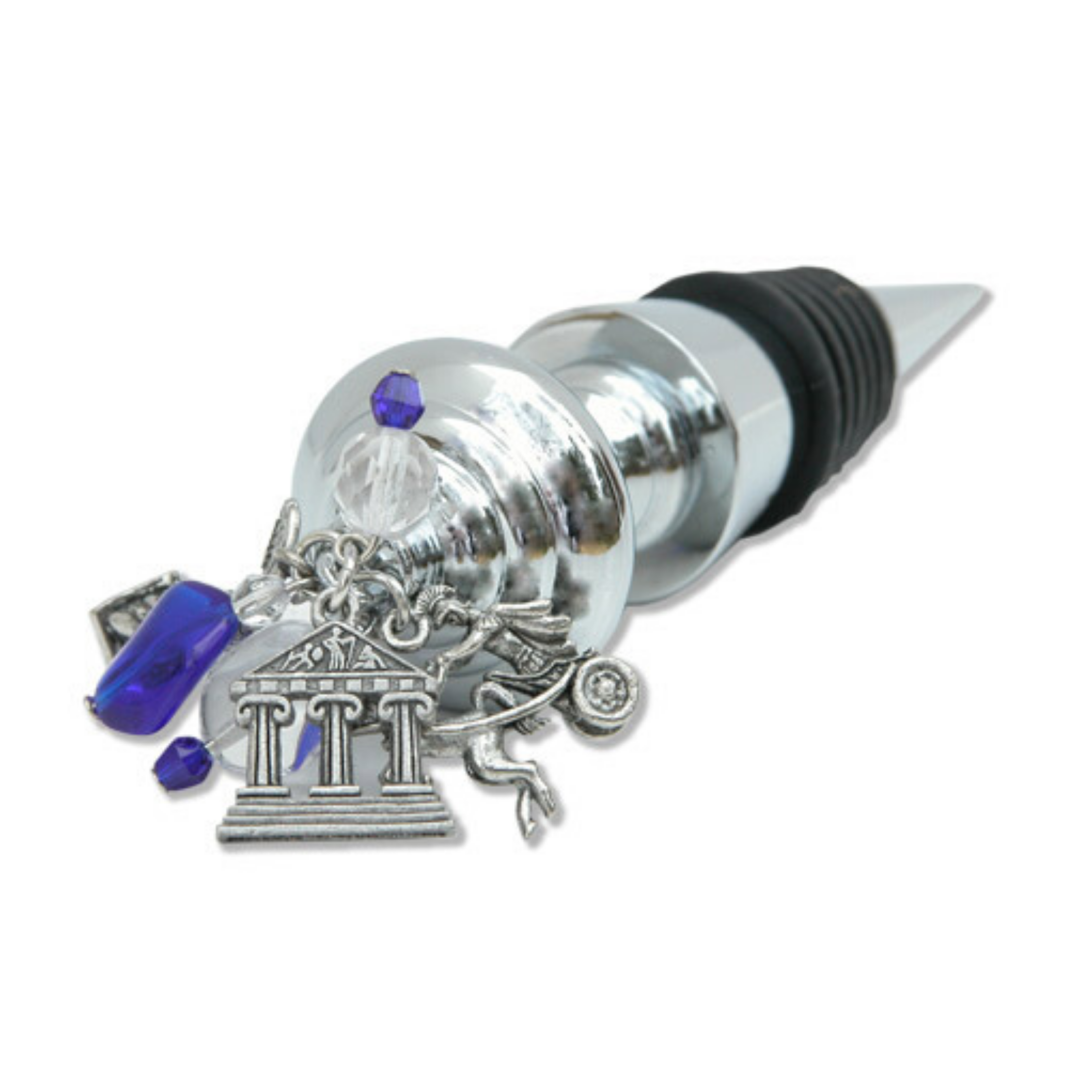Bottle Stopper, Greek Theme, Charms and Beads, Handmade, Birthday Gift