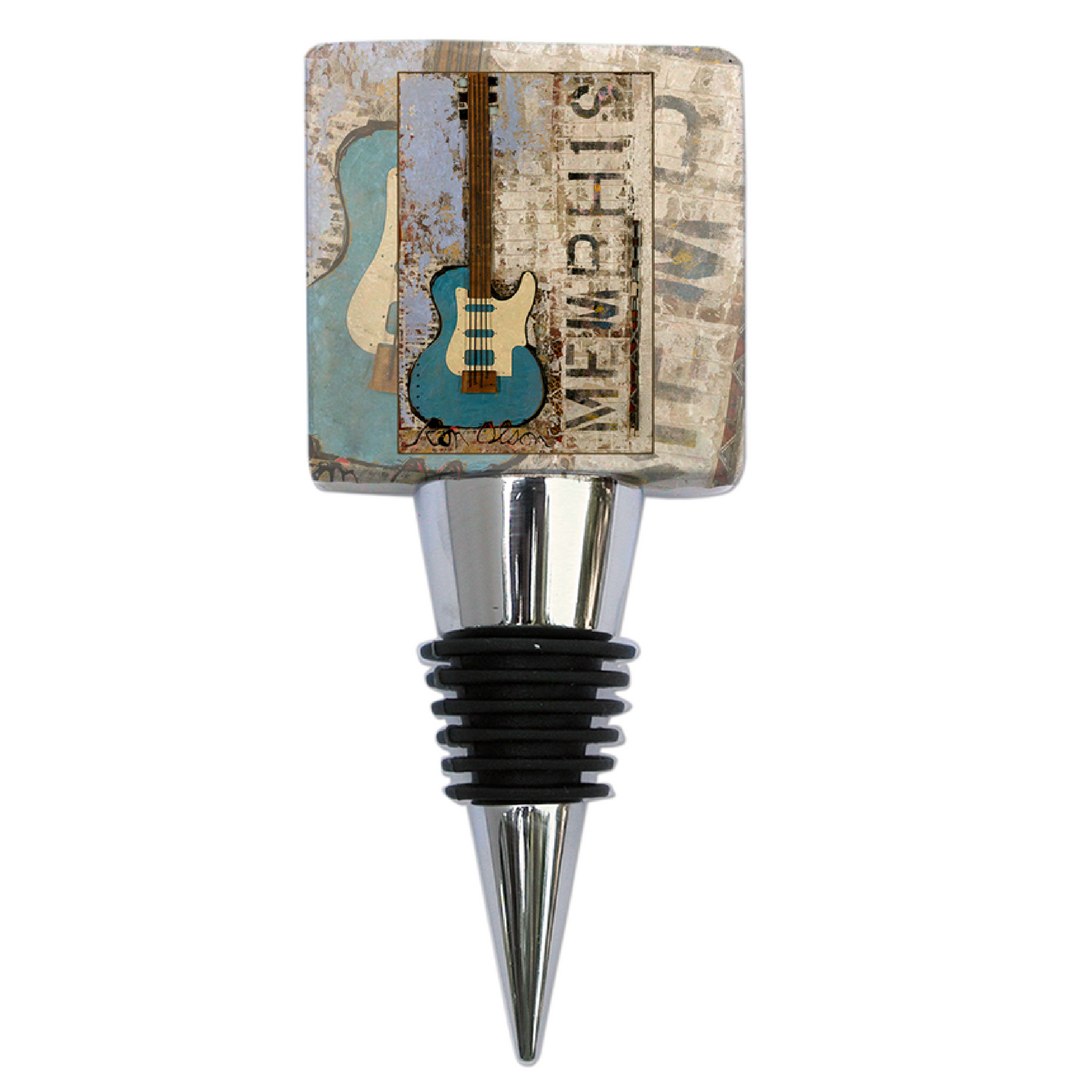 Bottle Stopper, Marble, Ron Olson Memphis, Guitar Art, Memphis Gift, Birthday Gift