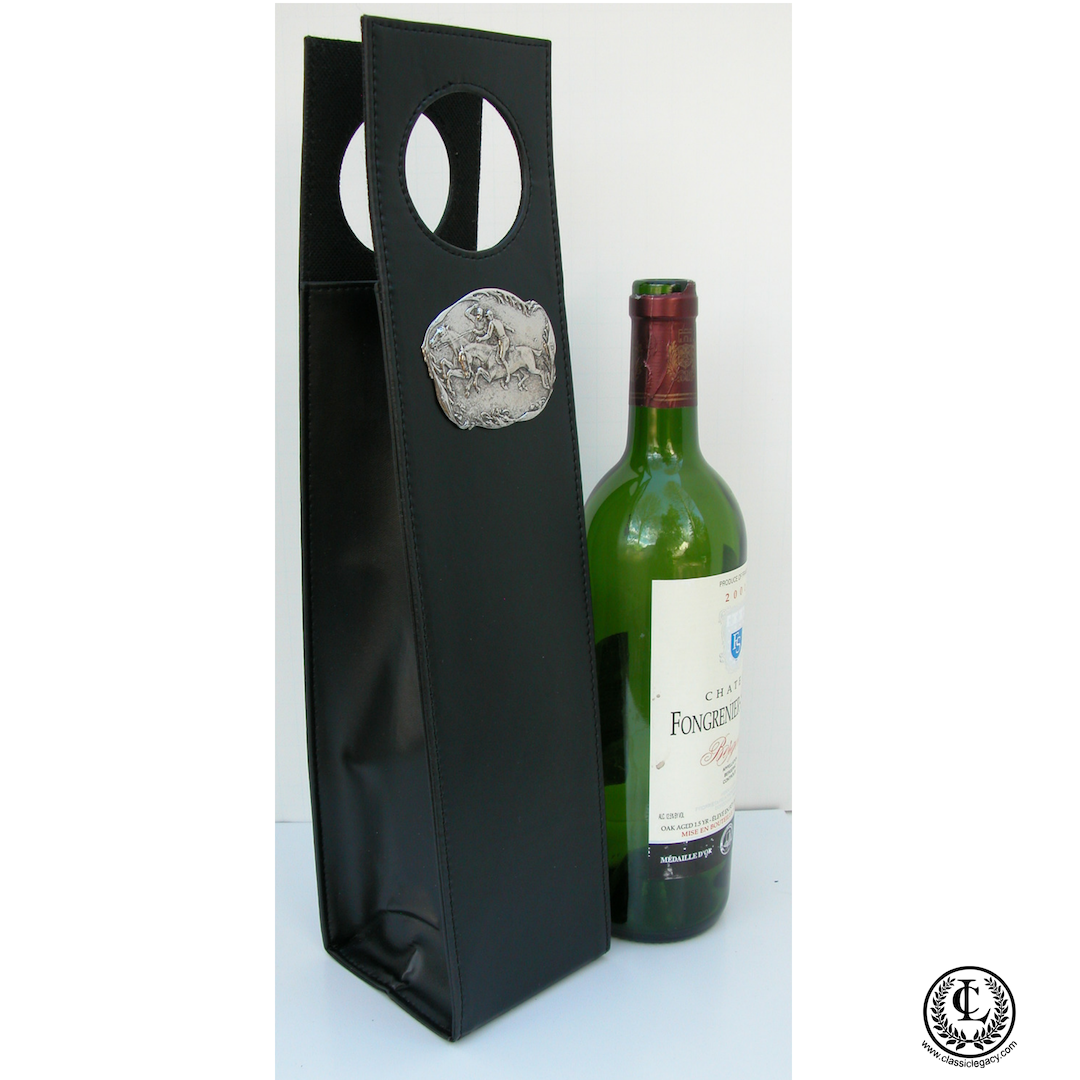 Polo Horse Theme Black Beverage Carrier, Gift for Polo Equestrian