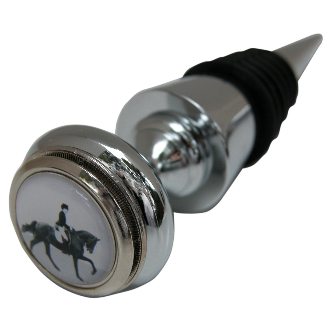 Equestrian theme bottle stoppers include dressage, hunter-jumper, racing, and horse lover themes.