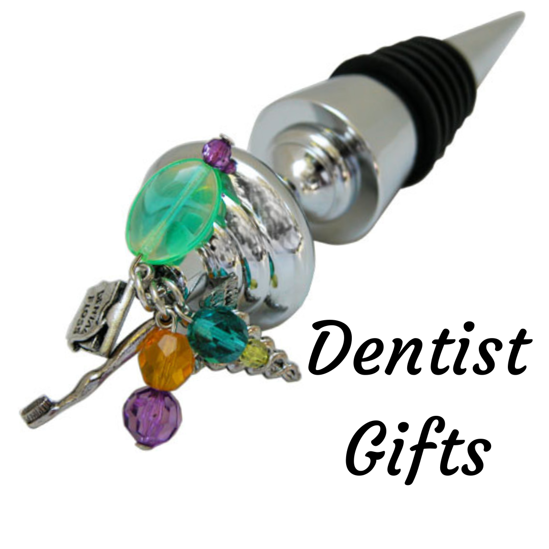 Dentist theme gifts by Classic Legacy include bottle stoppers,  coasters, and custom gifts.