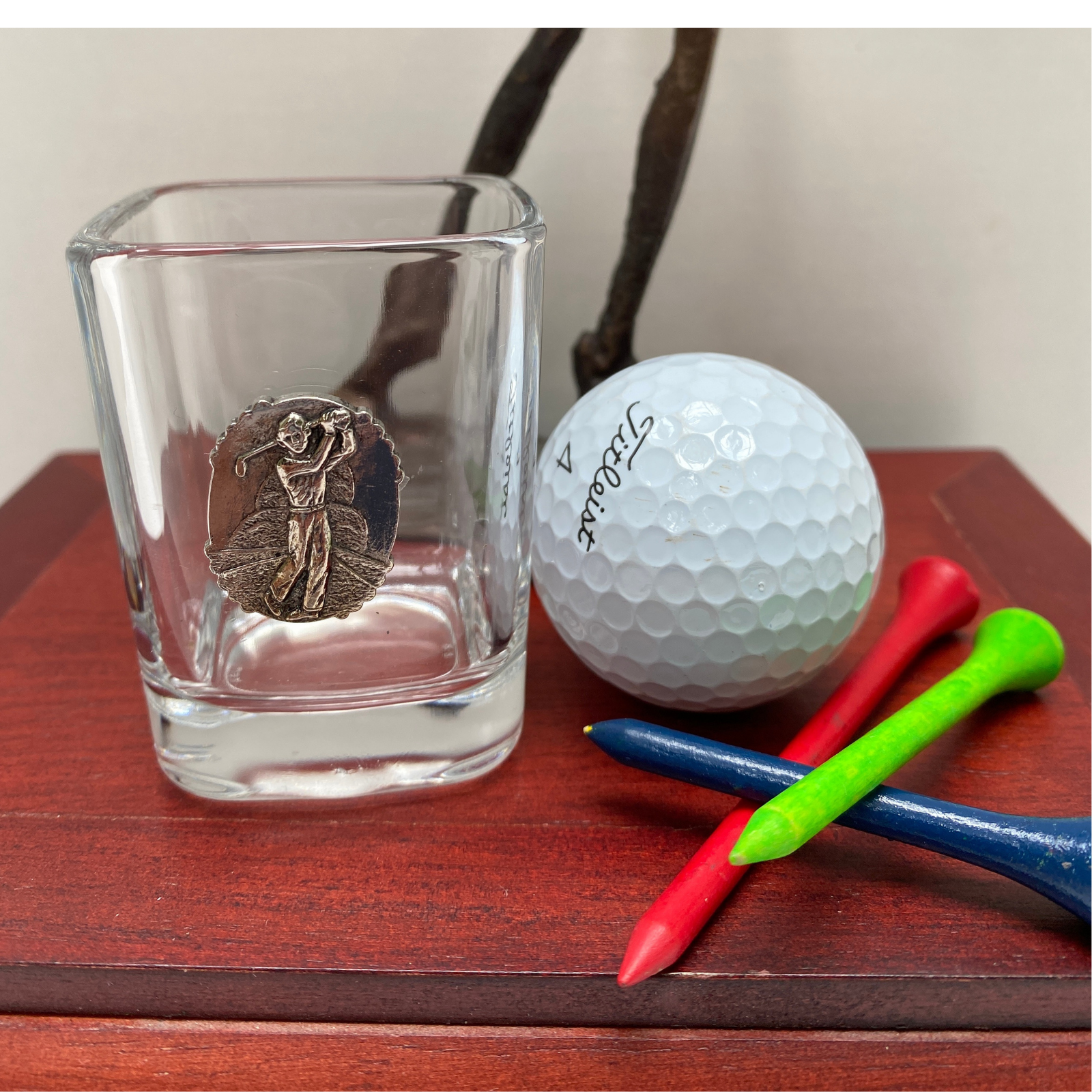 Golf Gifts by Classic Legacy include wine bottle stoppers, shot glasses, money clips, and flasks.  Custom Golf gifts are also available with your logo.